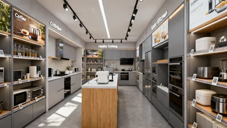 5 Smart Ideas for Kitchen Appliances Store Rack Shop Design