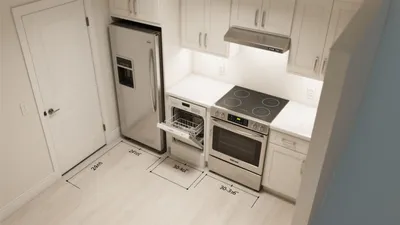 Compact Modern Kitchen Layout with Smart Storage