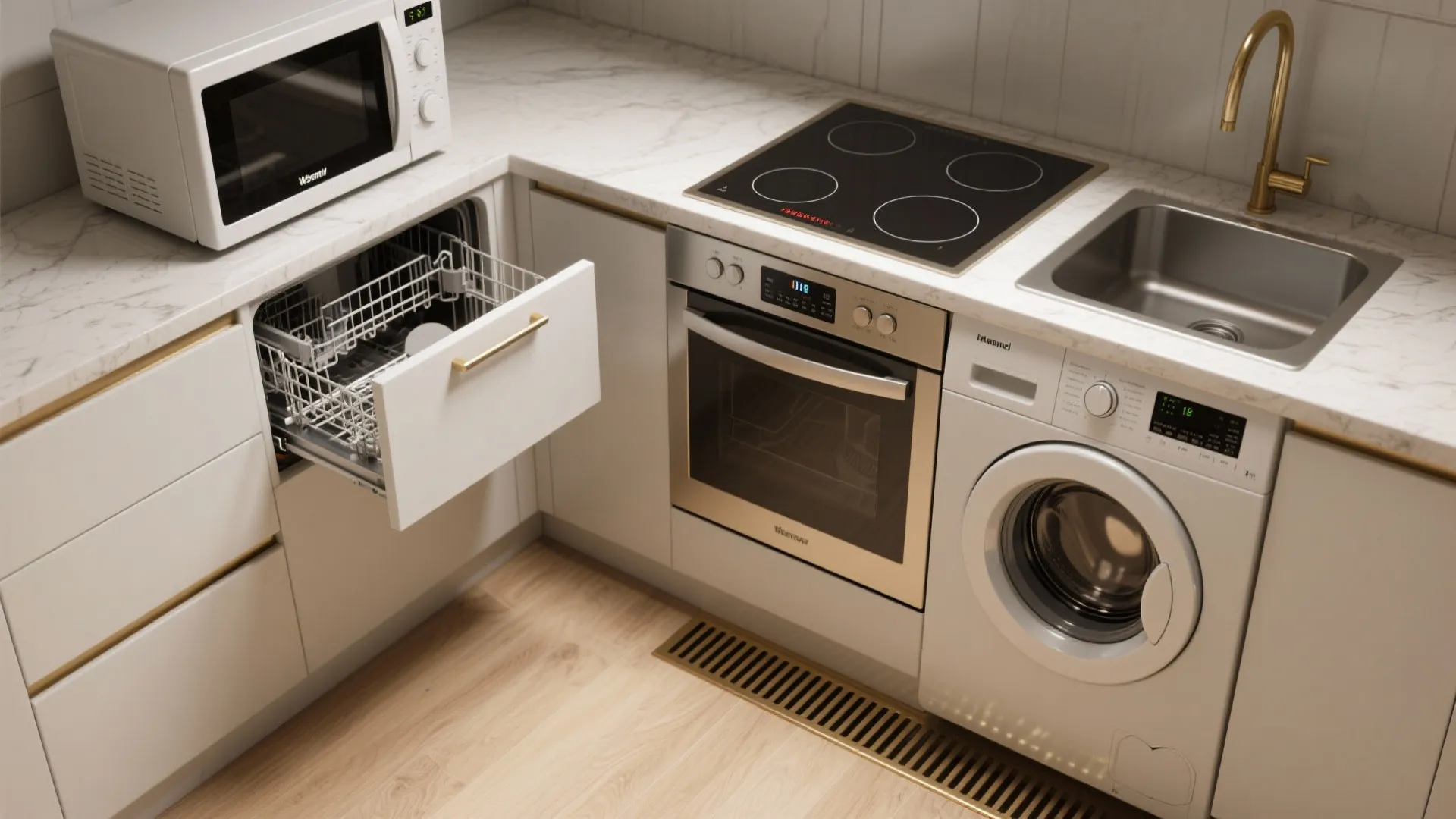 4. Integrate compact appliances and undercounter systems