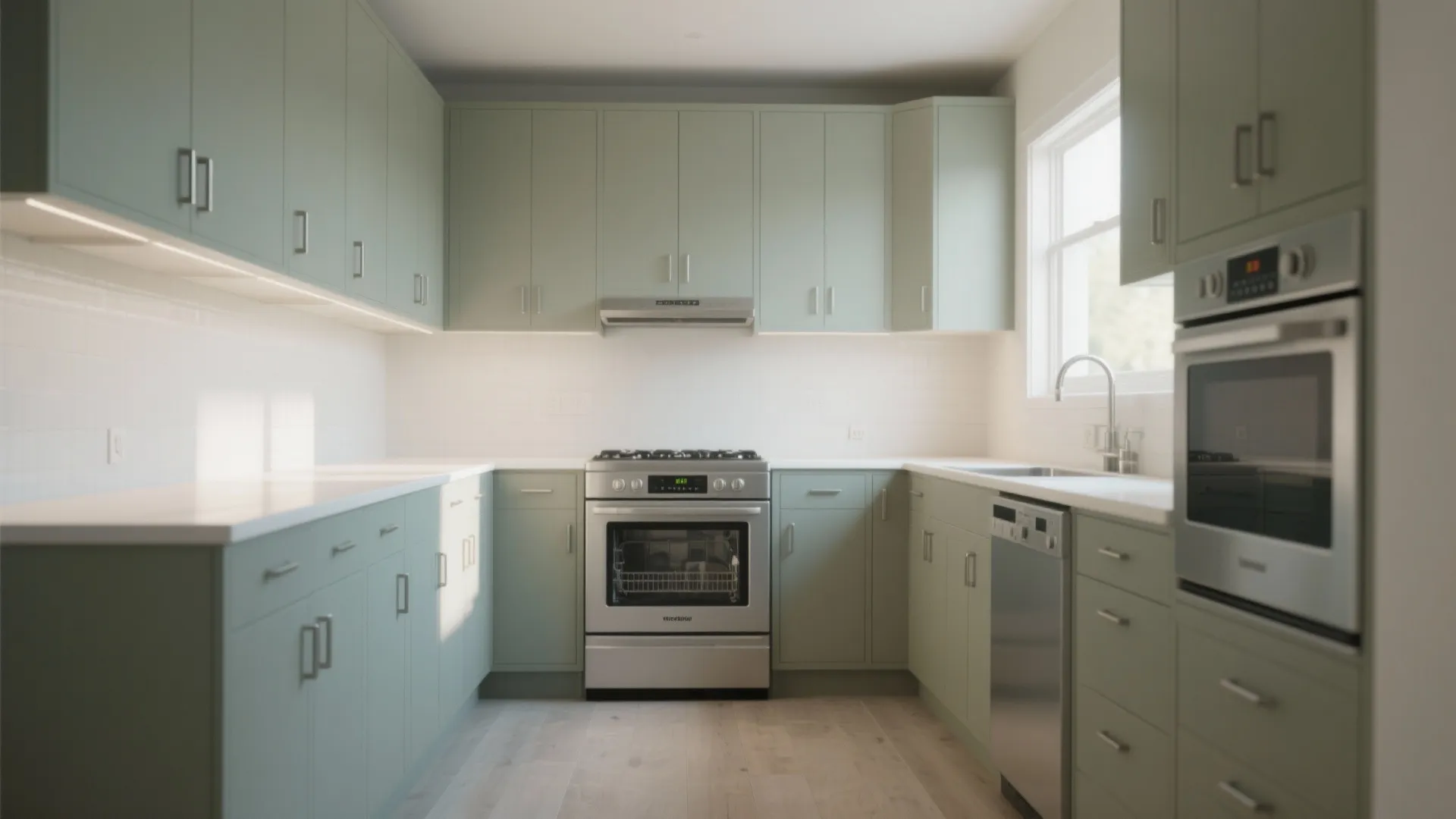 4. Compact appliances and a unified finish strategy