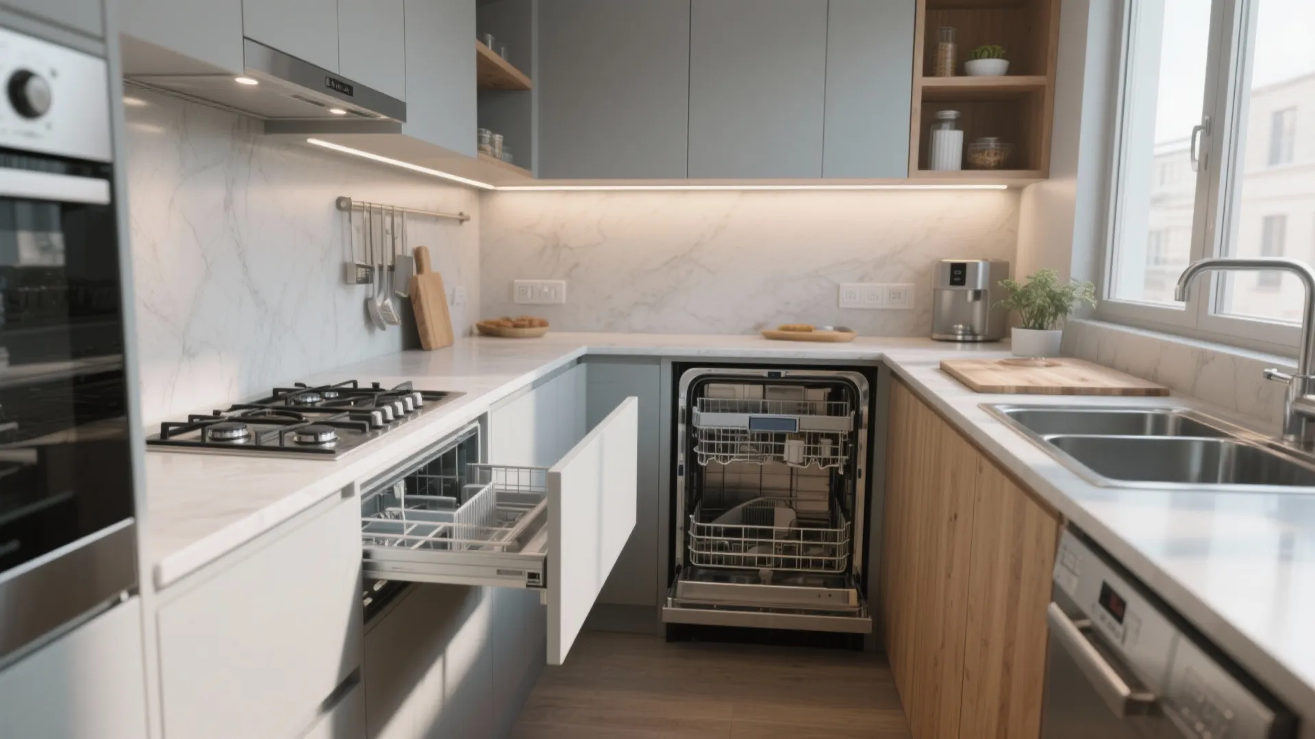 4. Choose compact, multi-functional fixtures