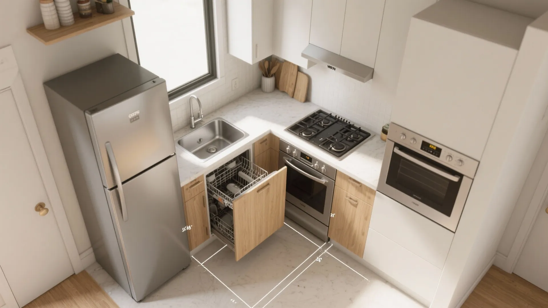 3. Compact appliances and optimized work zones