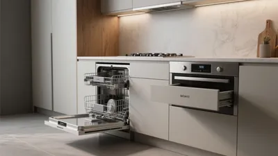 Modern Modular Kitchen with Integrated Appliances