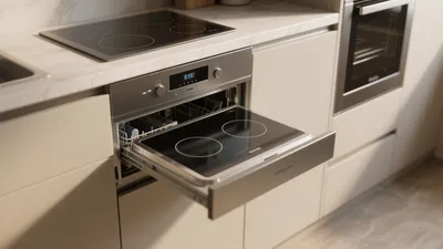 Smart Kitchen Dishwasher with Integrated Cooktop