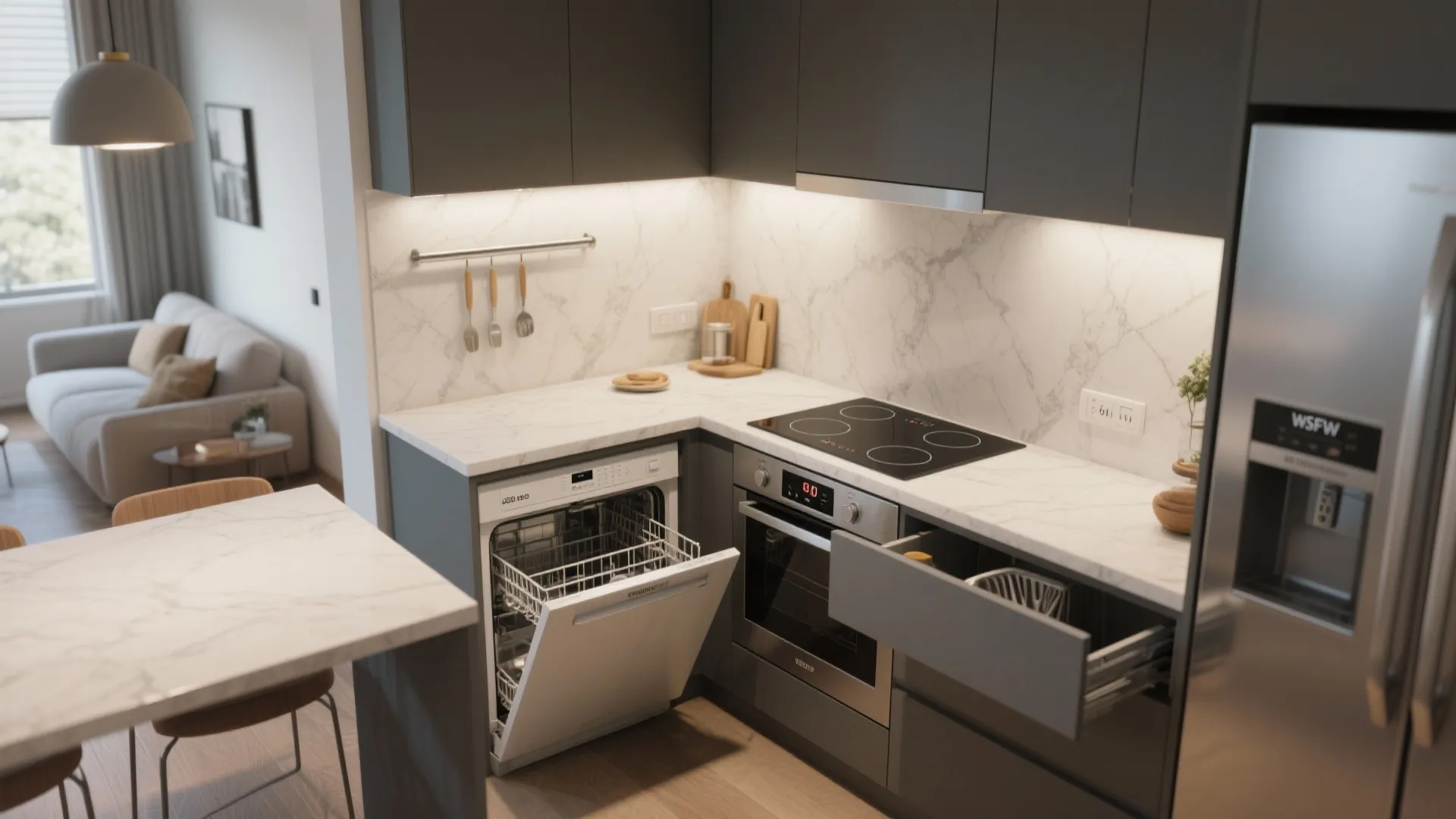 Compact Appliances and Dual-Purpose Surfaces