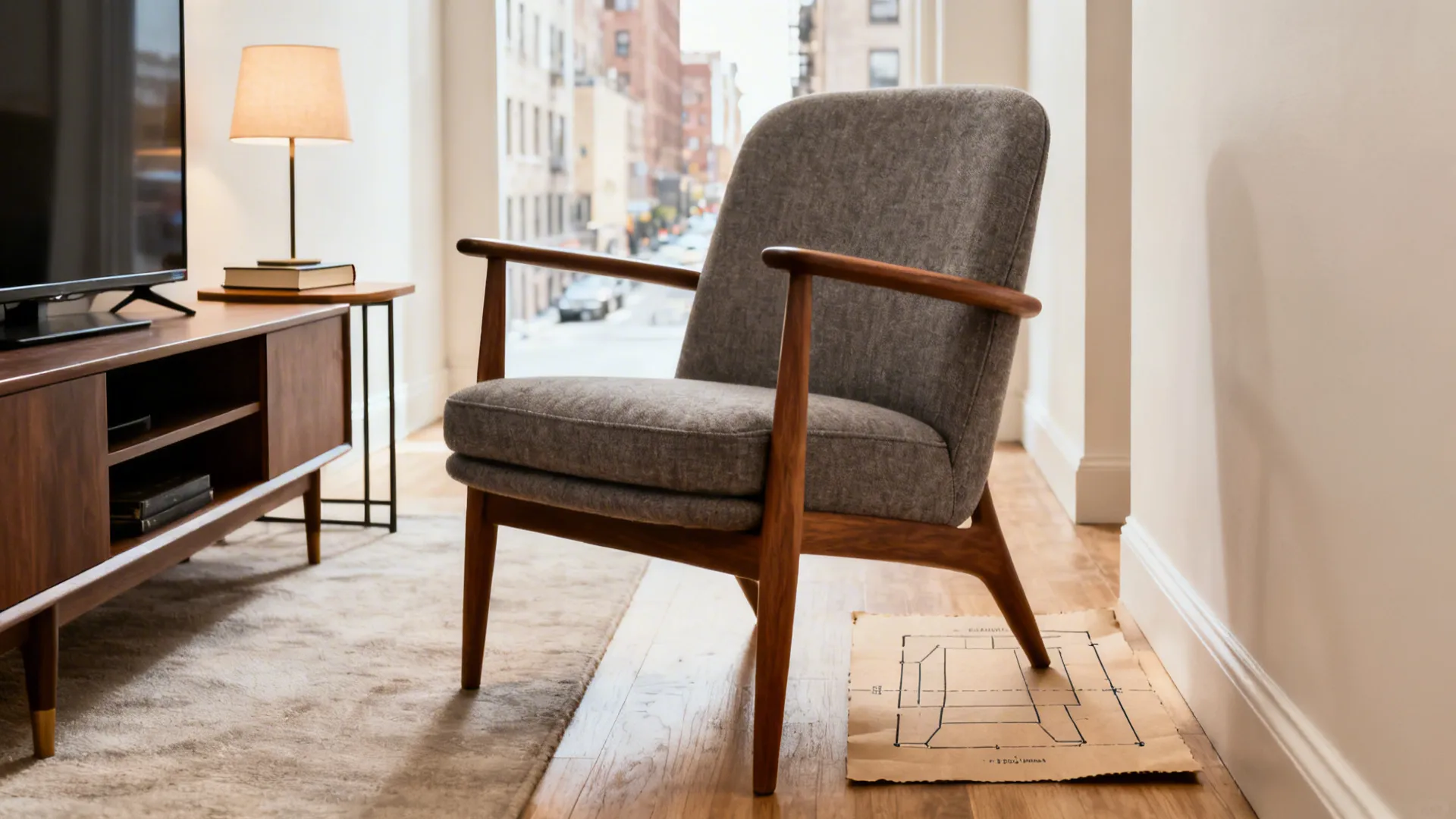 1. Compact Armchair with Slim Arms