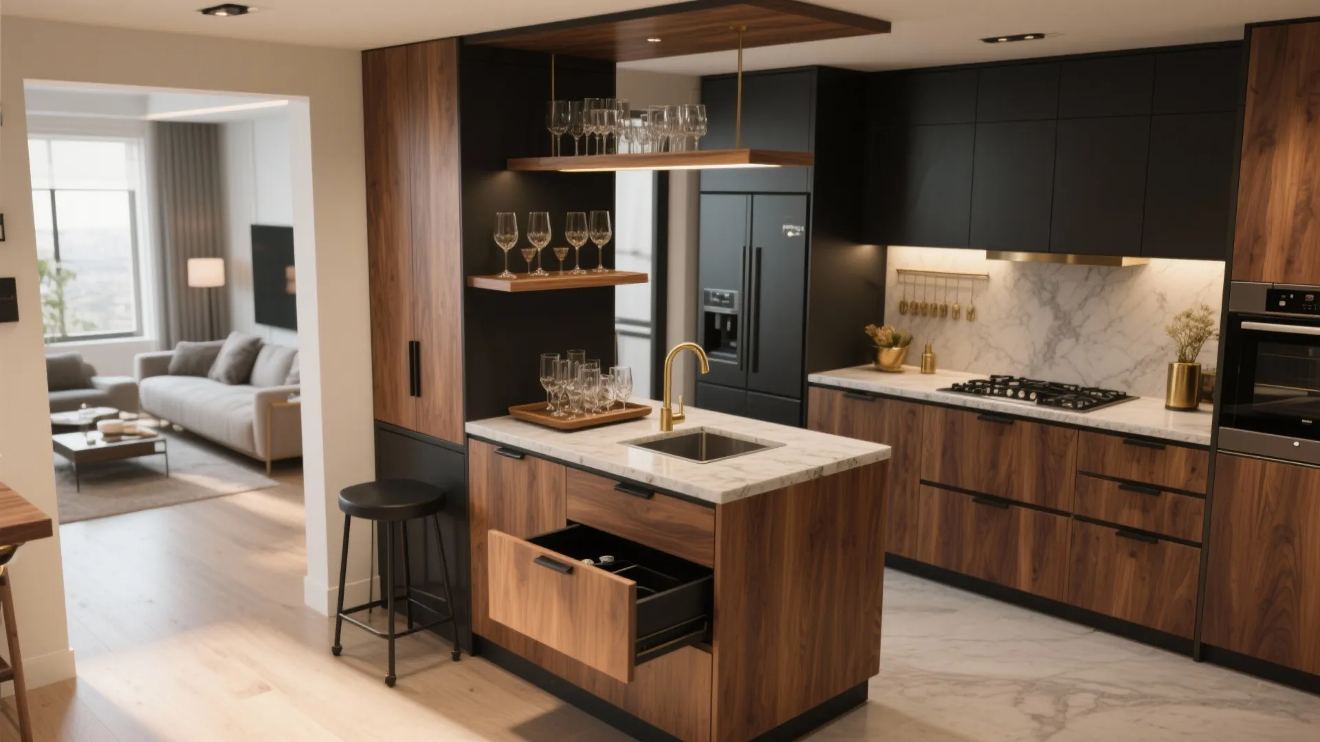 3. Create a Compact Bar or Kitchen Extension