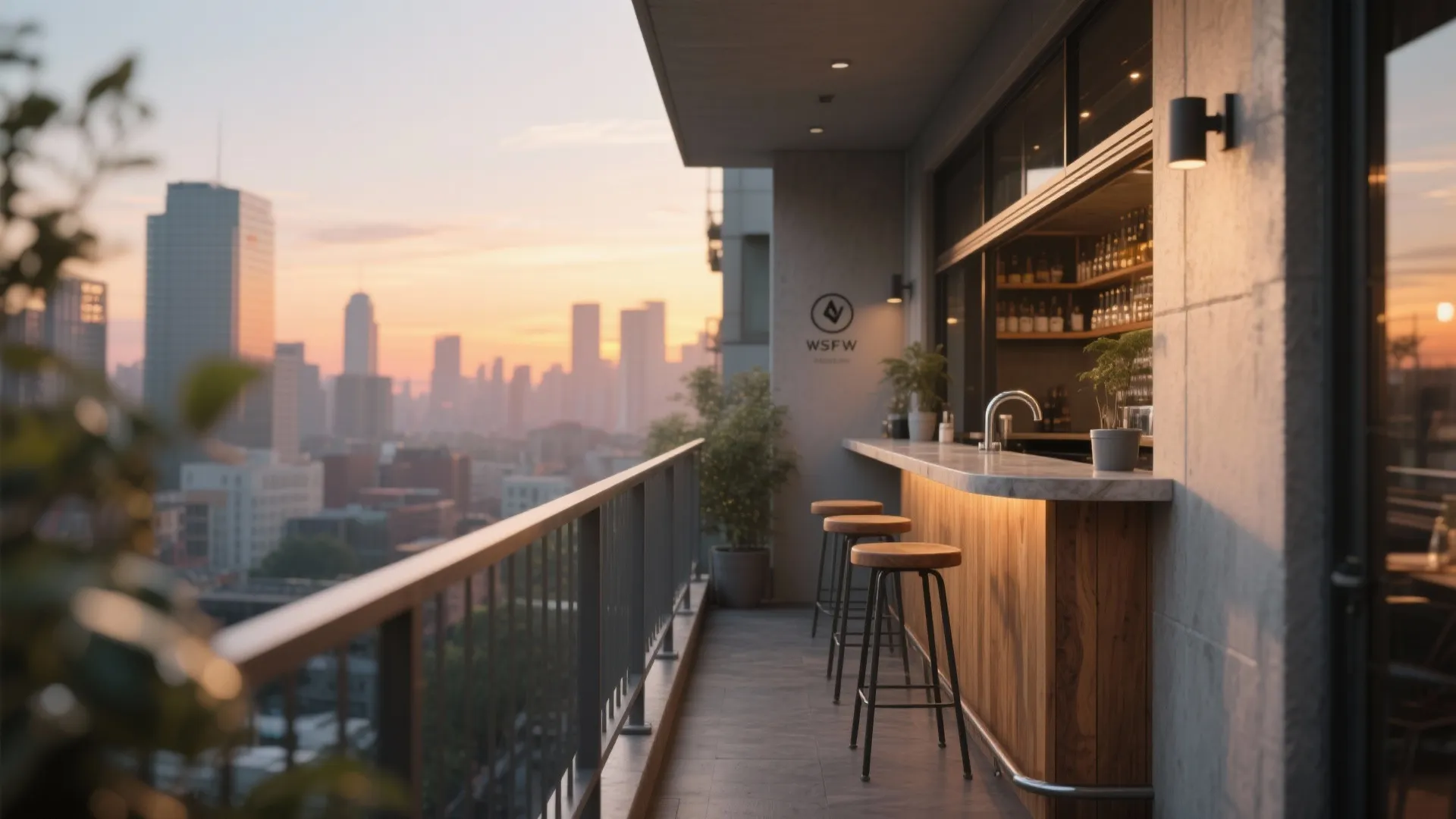 Compact outdoor bar counter