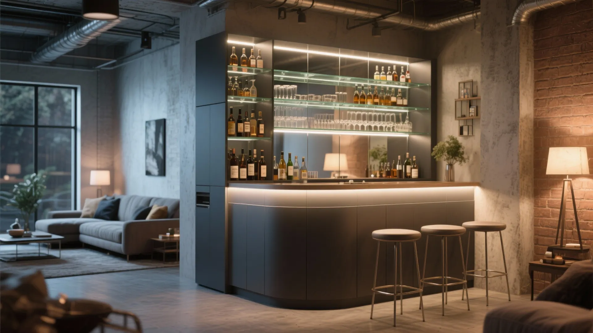 6. Compact Bar Area