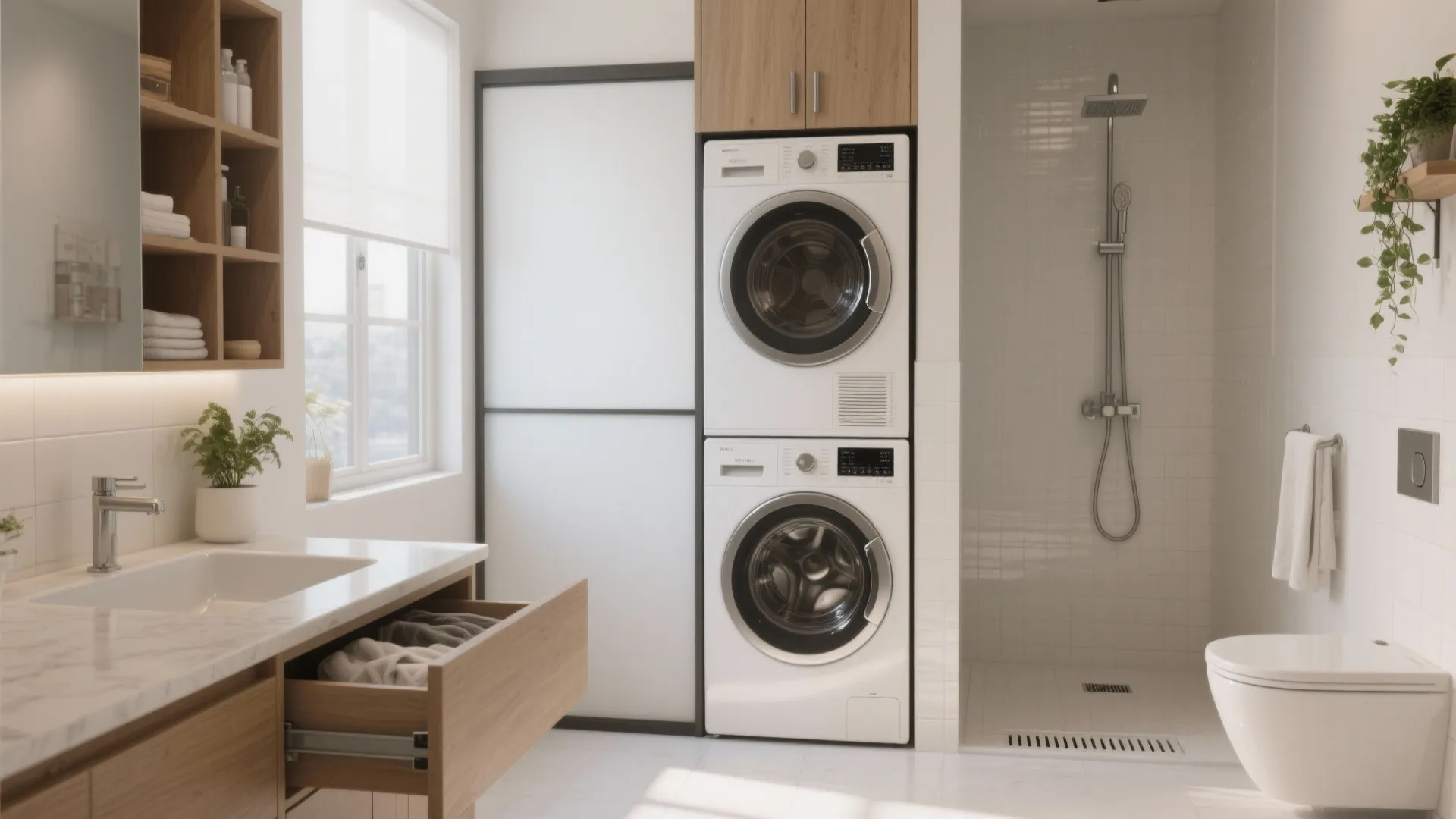 Bathroom Laundry Layout Ideas: 5 Compact Plans: Real, tiny-space solutions and clever tricks I use when squeezing laundry into a bathroom