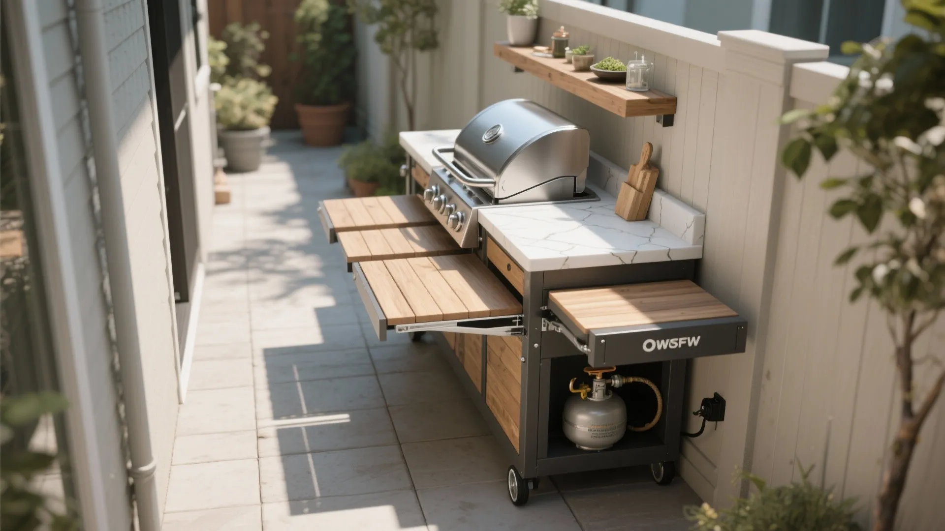1. The Compact BBQ Cart with Slide-Out Prep