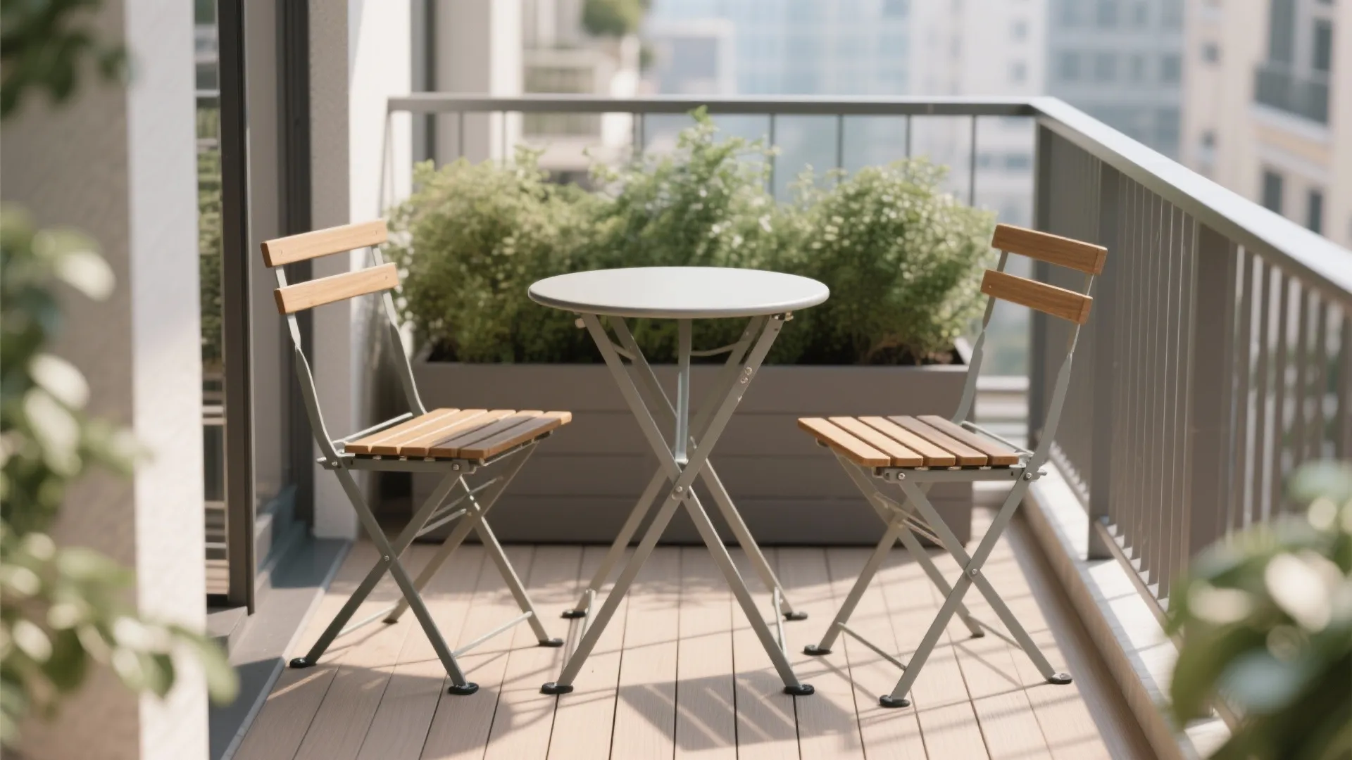 Compact café furniture that folds flat