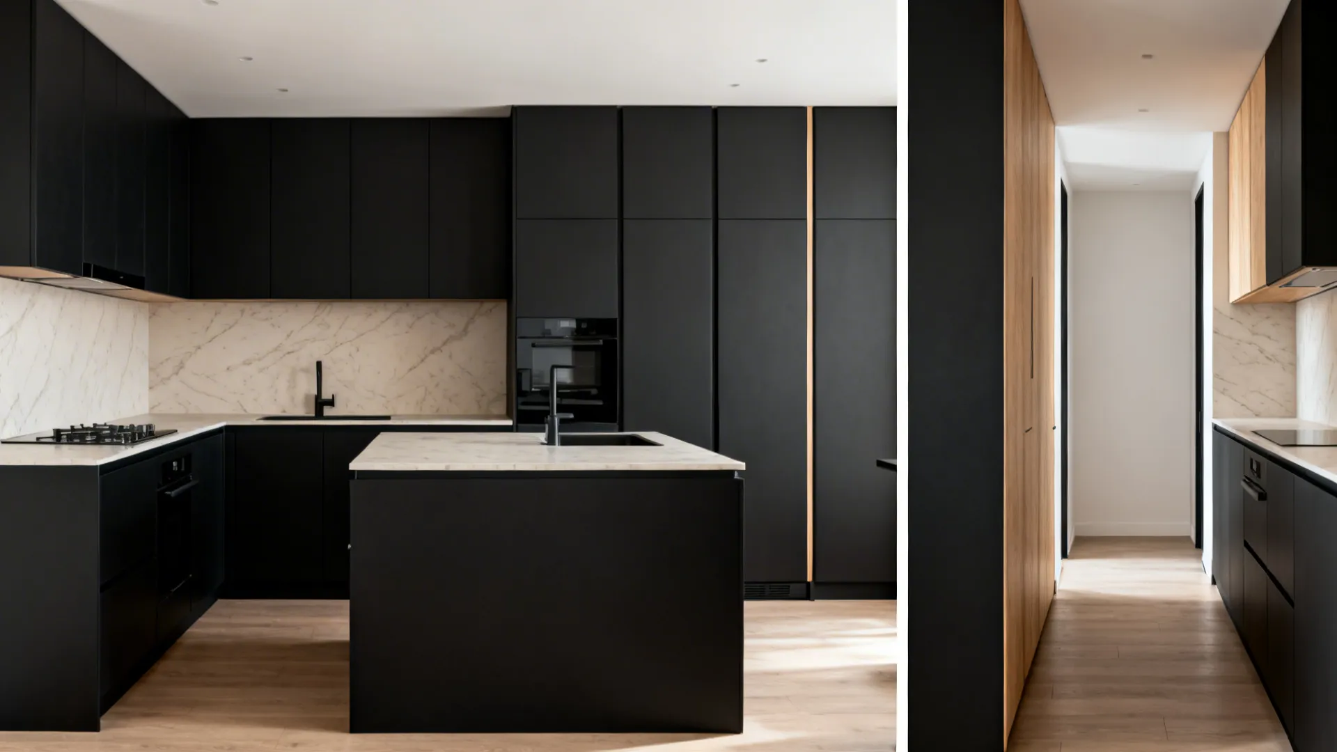 Compact Black Layouts: L-Shape, Galley, and One-Wall