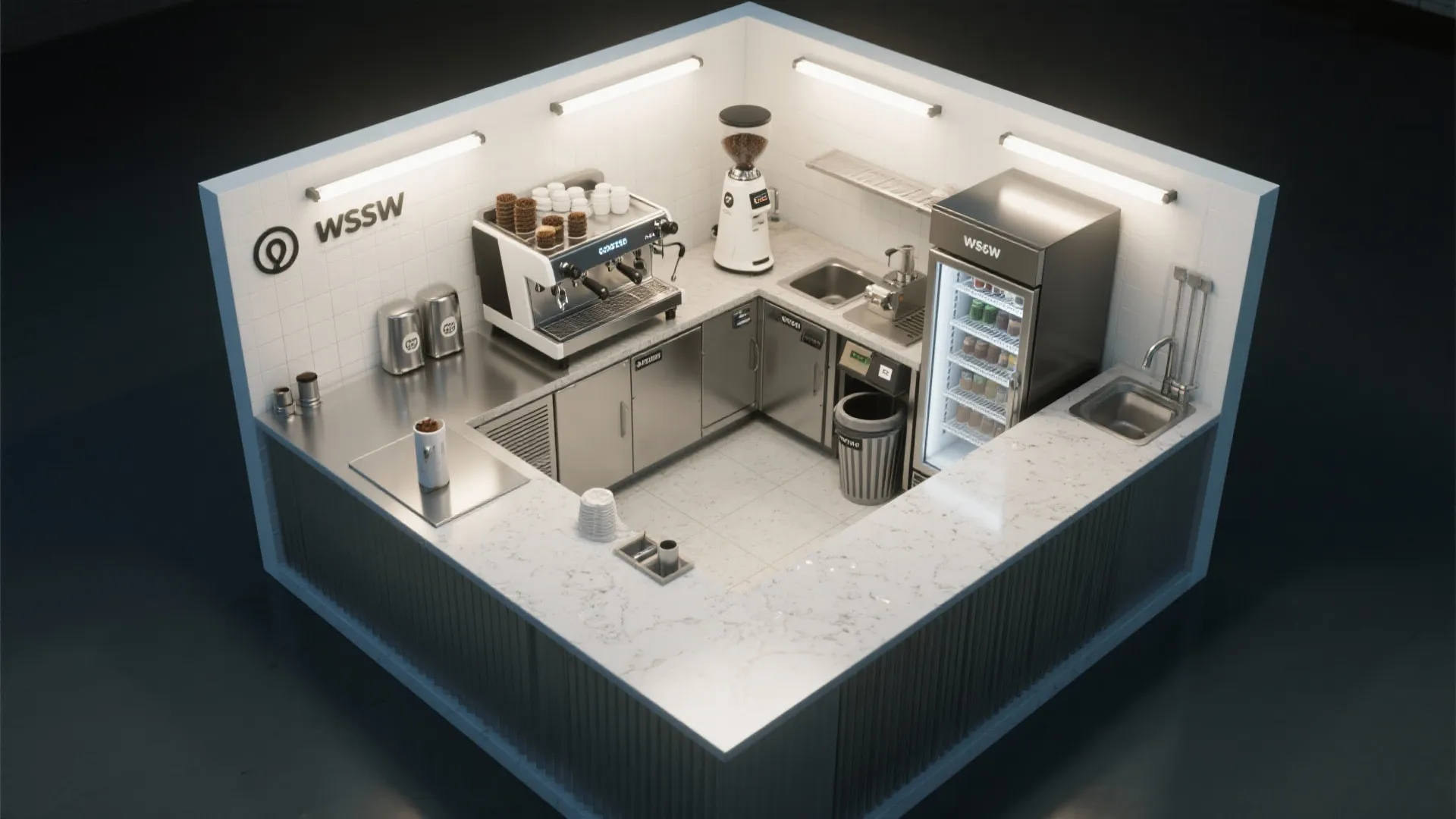 5. Compact back-of-house and workflow zoning