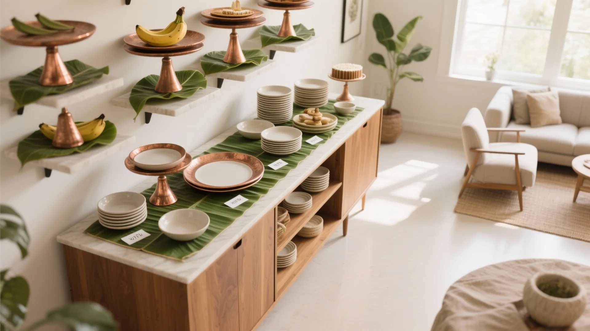 Prasadam & Dining Flow: Compact Buffet & Table Styling