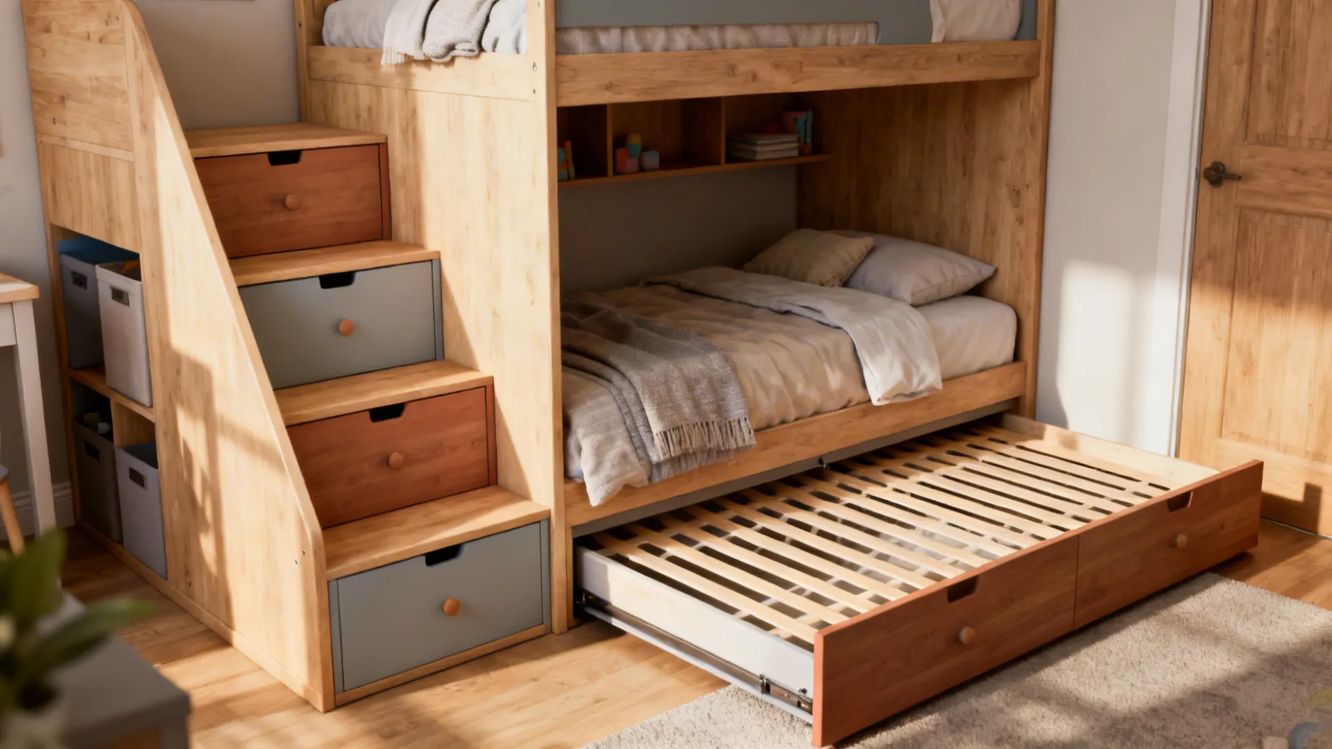 5. Compact bunk or trundle for siblings and guests