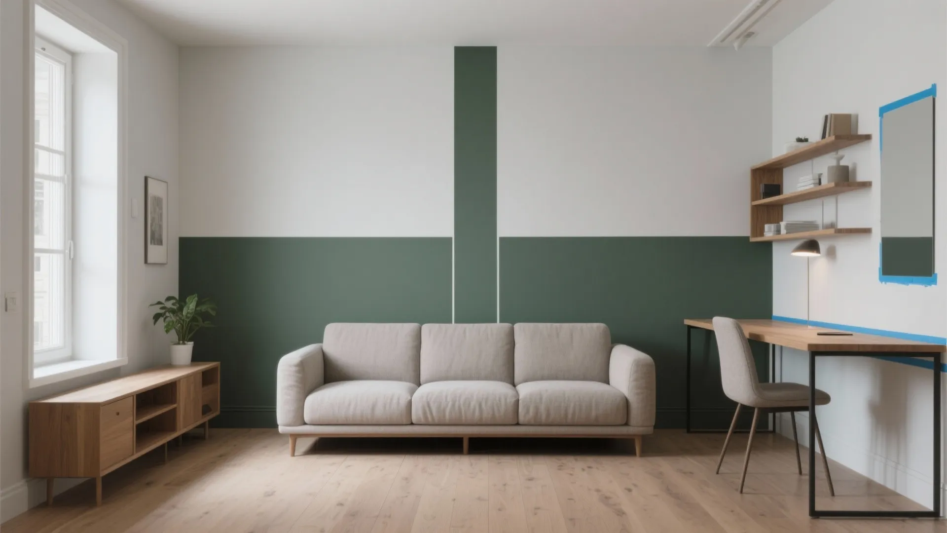 Minimalist Color Blocking for Compact Rooms