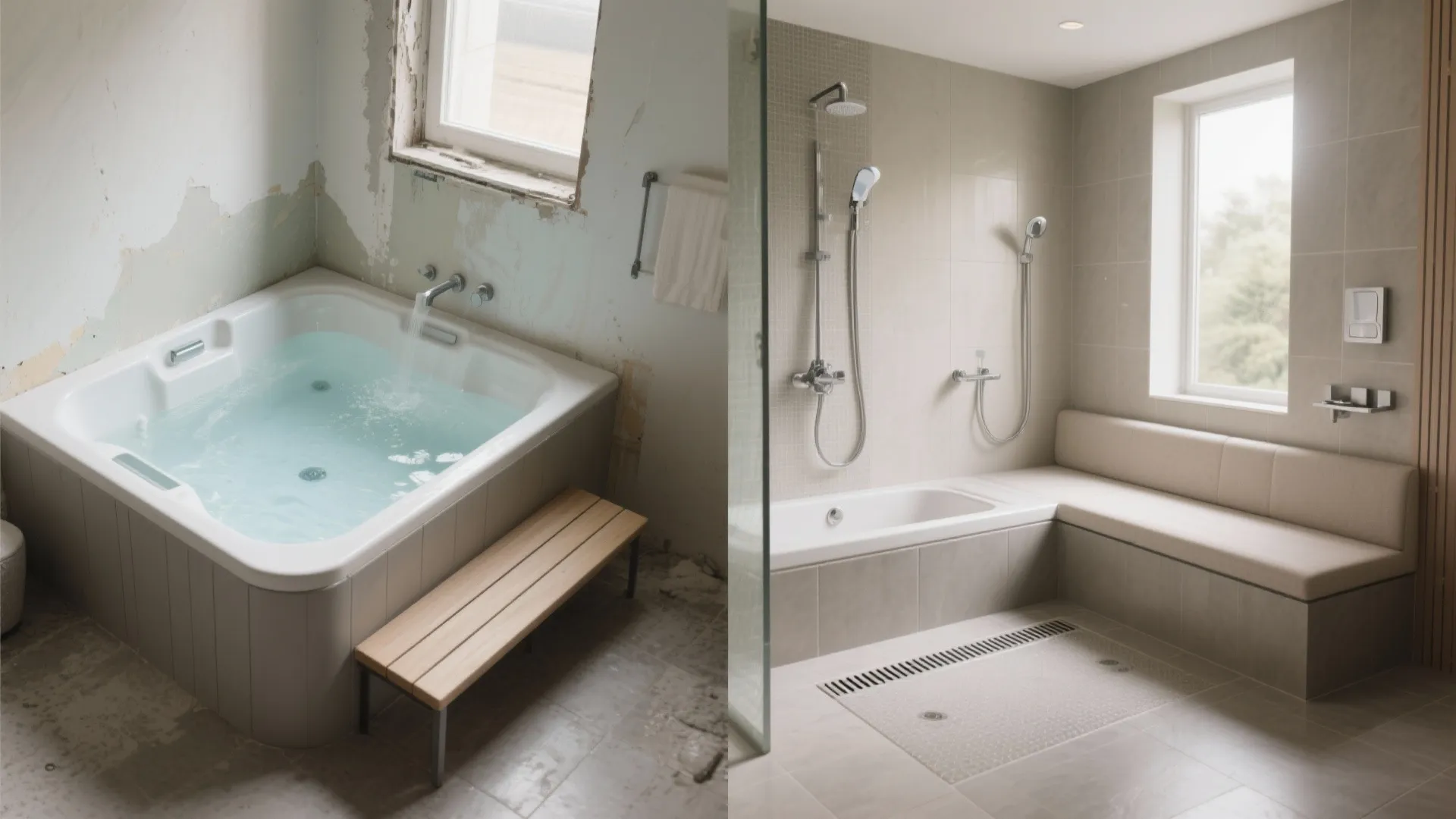 5. Compact Corner Jacuzzi with Bench and Wet Zone