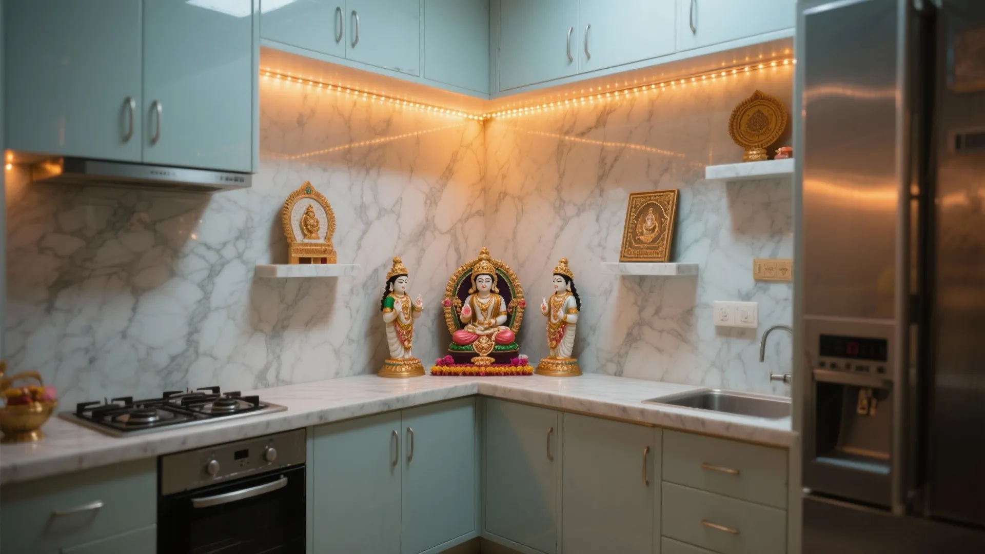 Compact Corner Mandir