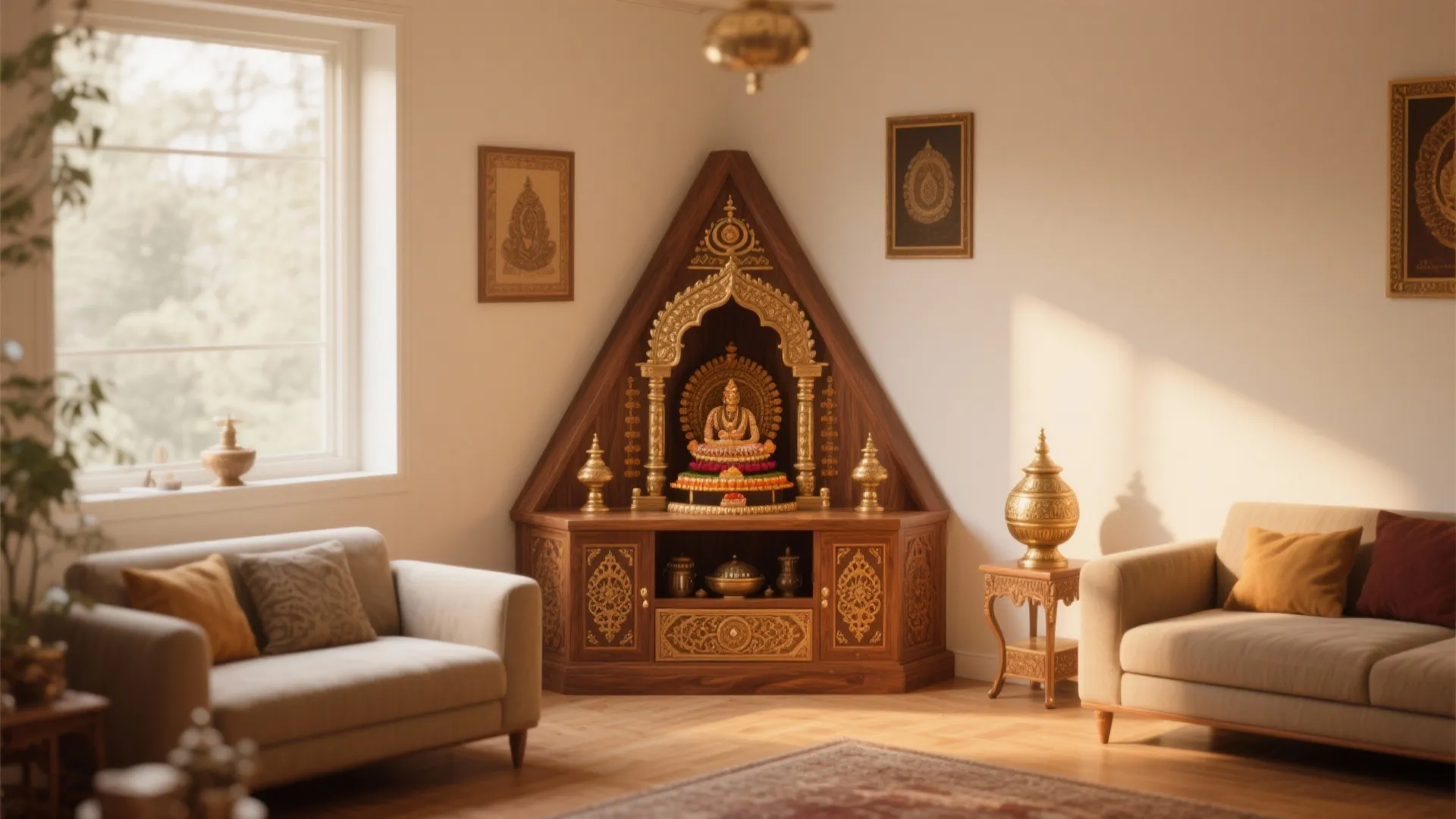 Compact Corner Mandir