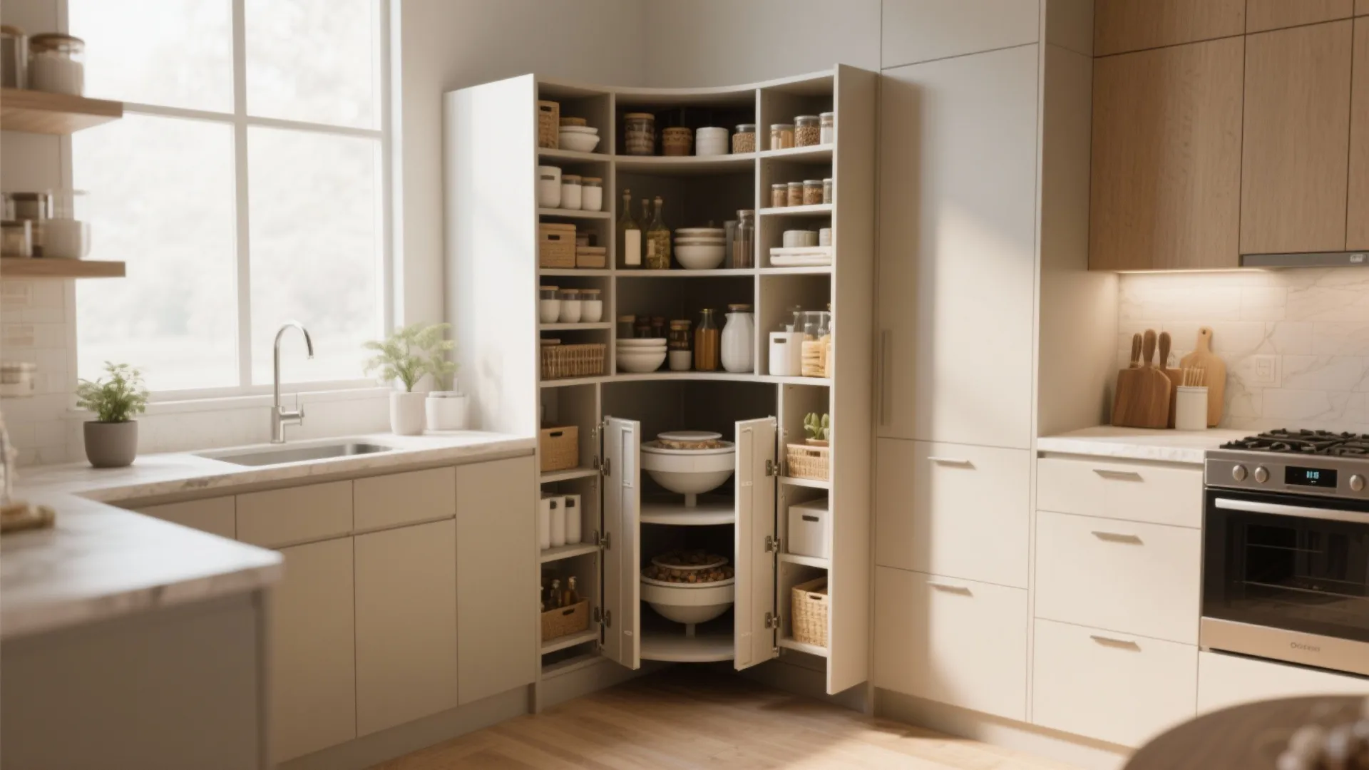 6. Compact Corner Pantry