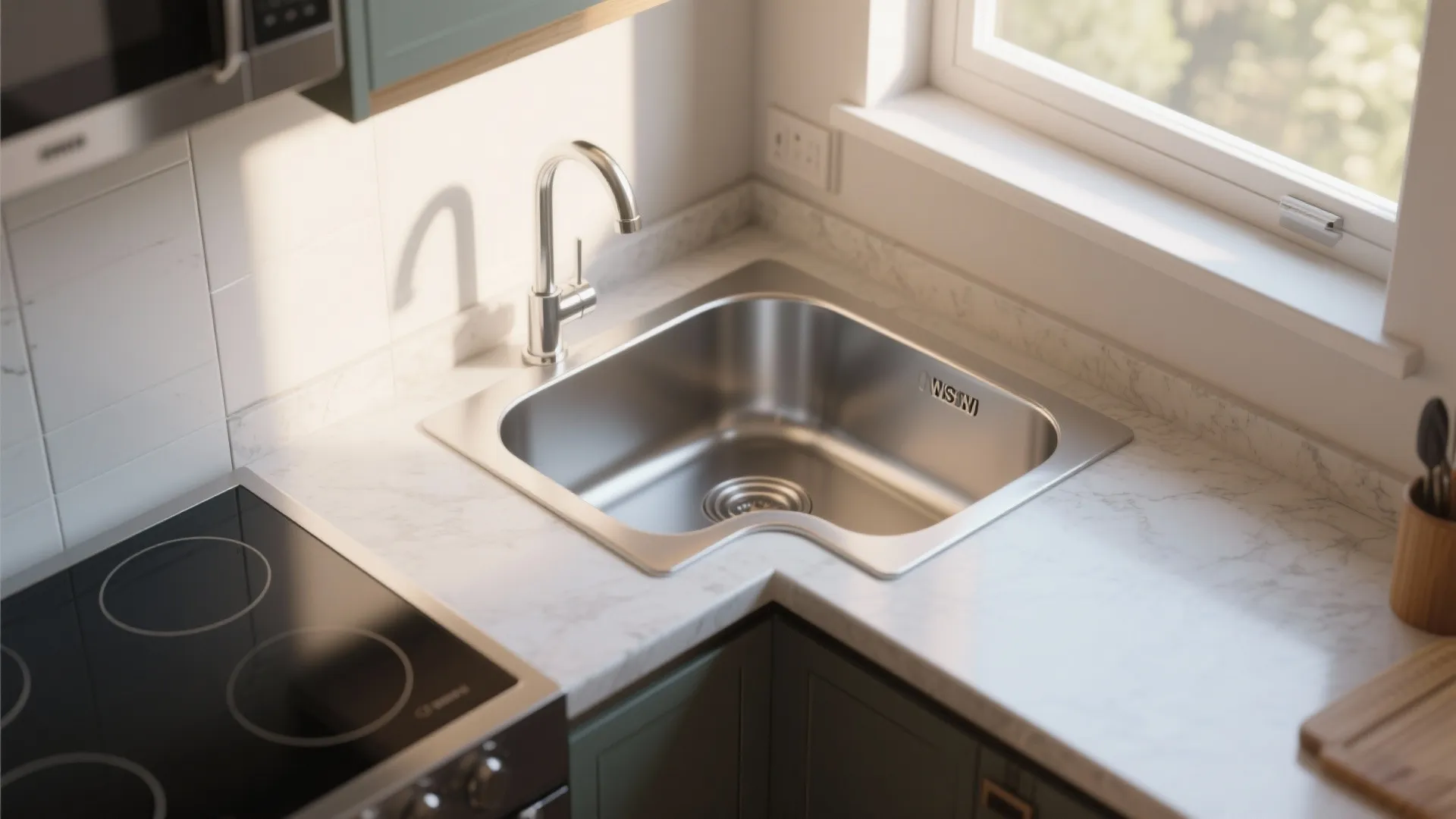 9. Compact Corner Sink