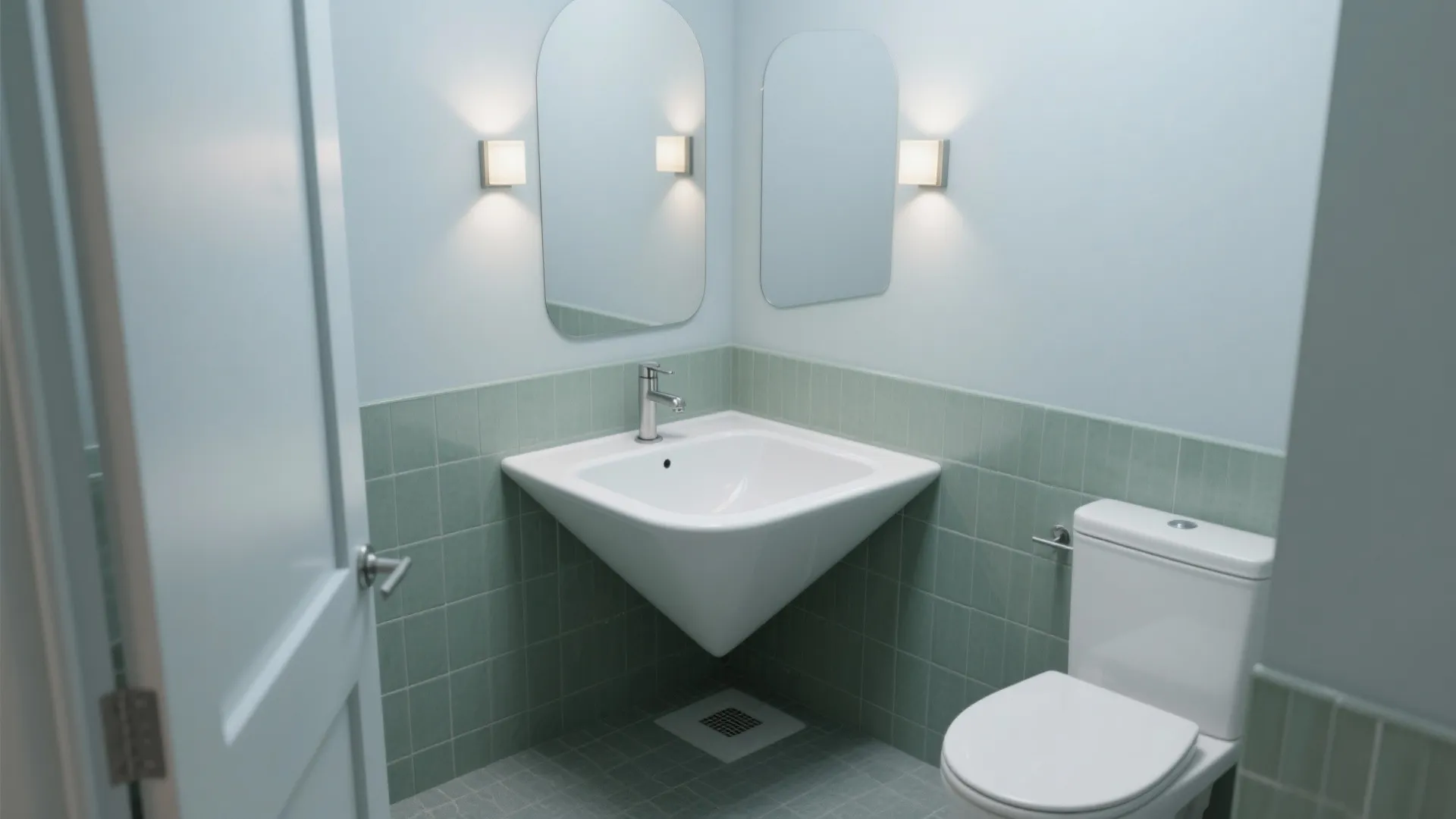 Small Corner Sink for Powder Room: Space-Saving Design Ideas: 1 Minute to a Clutter-Free Powder Room with the Right Corner Sink