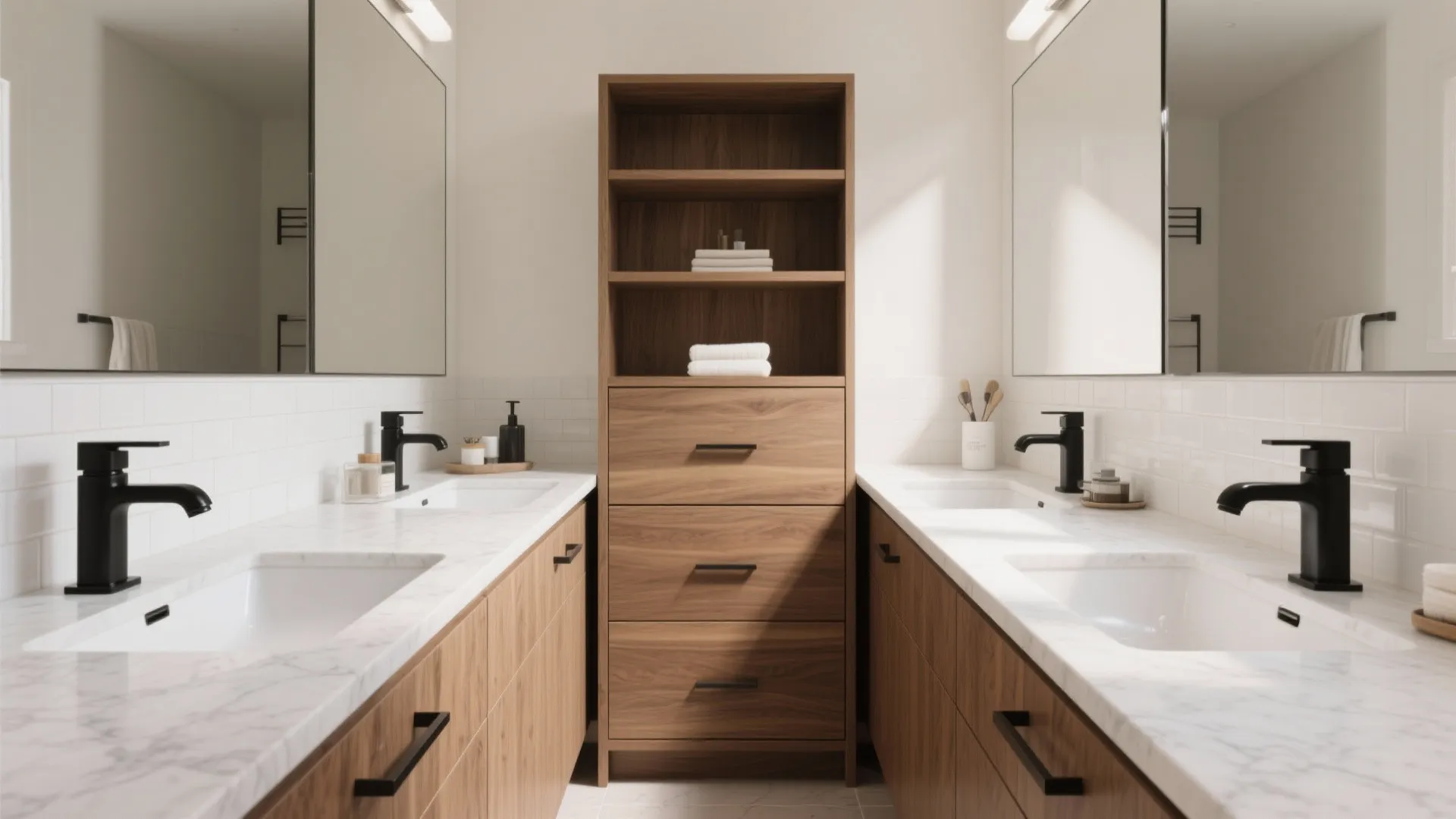 Double-Sink Vanity for Shared Baths (Without Hogging Space)