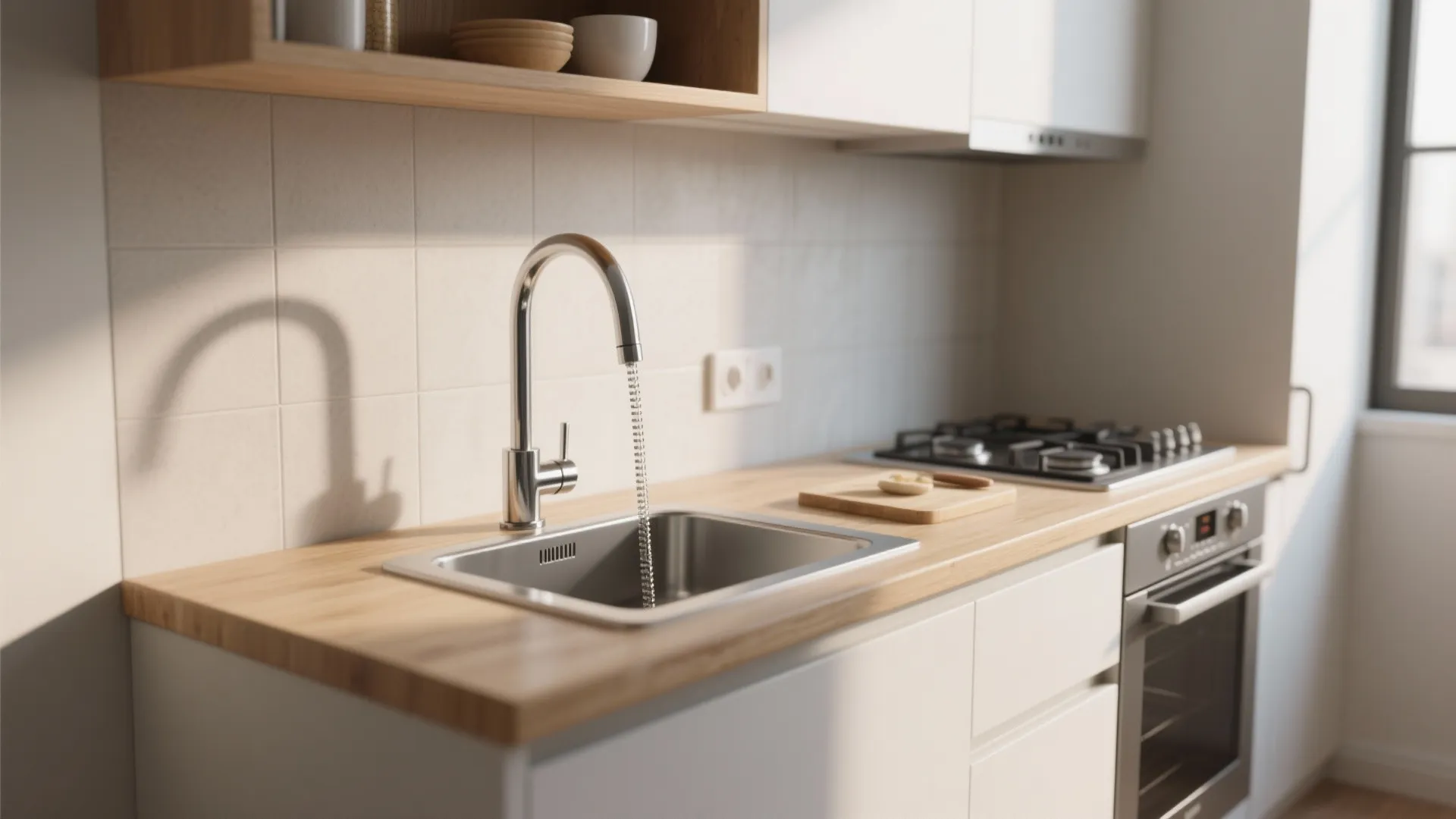 2. Compact deck-mount solution for tiny counters