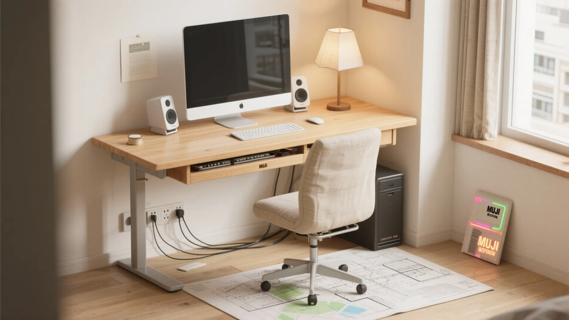 Tips 3: 小さな天板での配線と収納テク（収納技巧で散らかり防止）