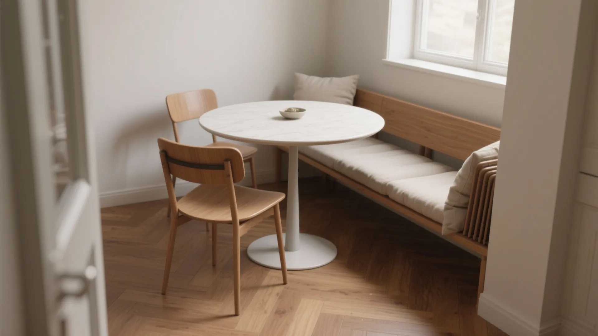 1. Choose a scaled-down dining set with flexible seating