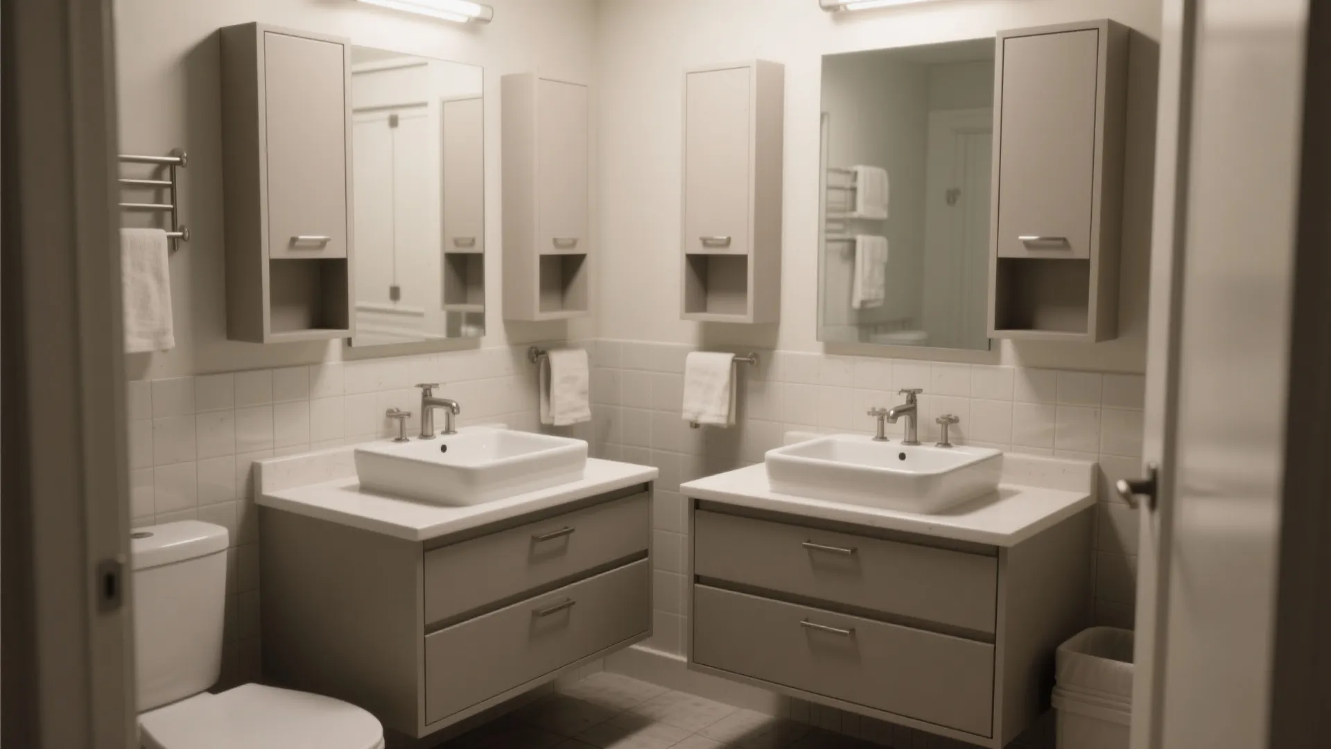 5. Compact double vanity for shared bathrooms