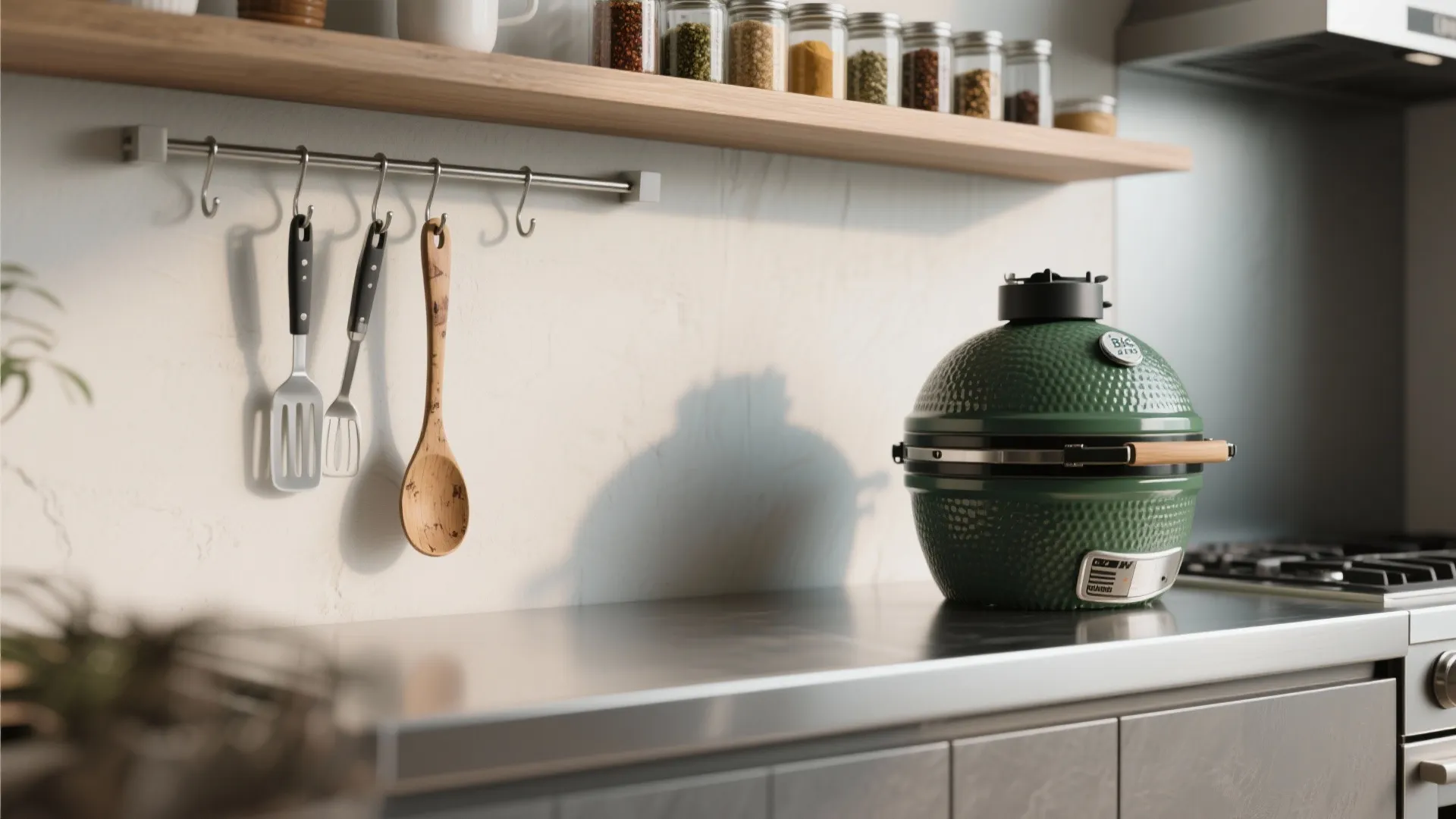 1. Compact Green Egg Counter with Vertical Storage