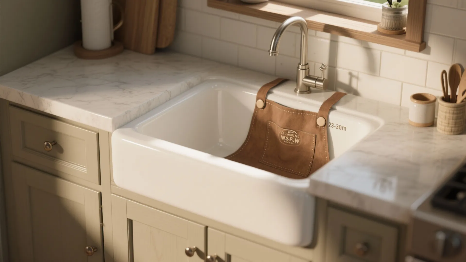 5. Farmhouse-Style Compact Apron Sink (24"–30")