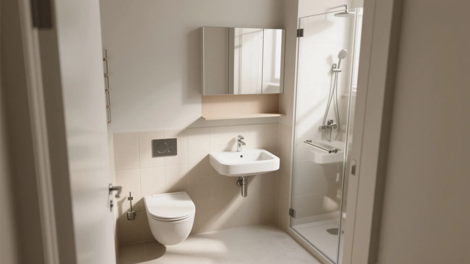 Tip 2: Choose compact fixtures that feel spacious