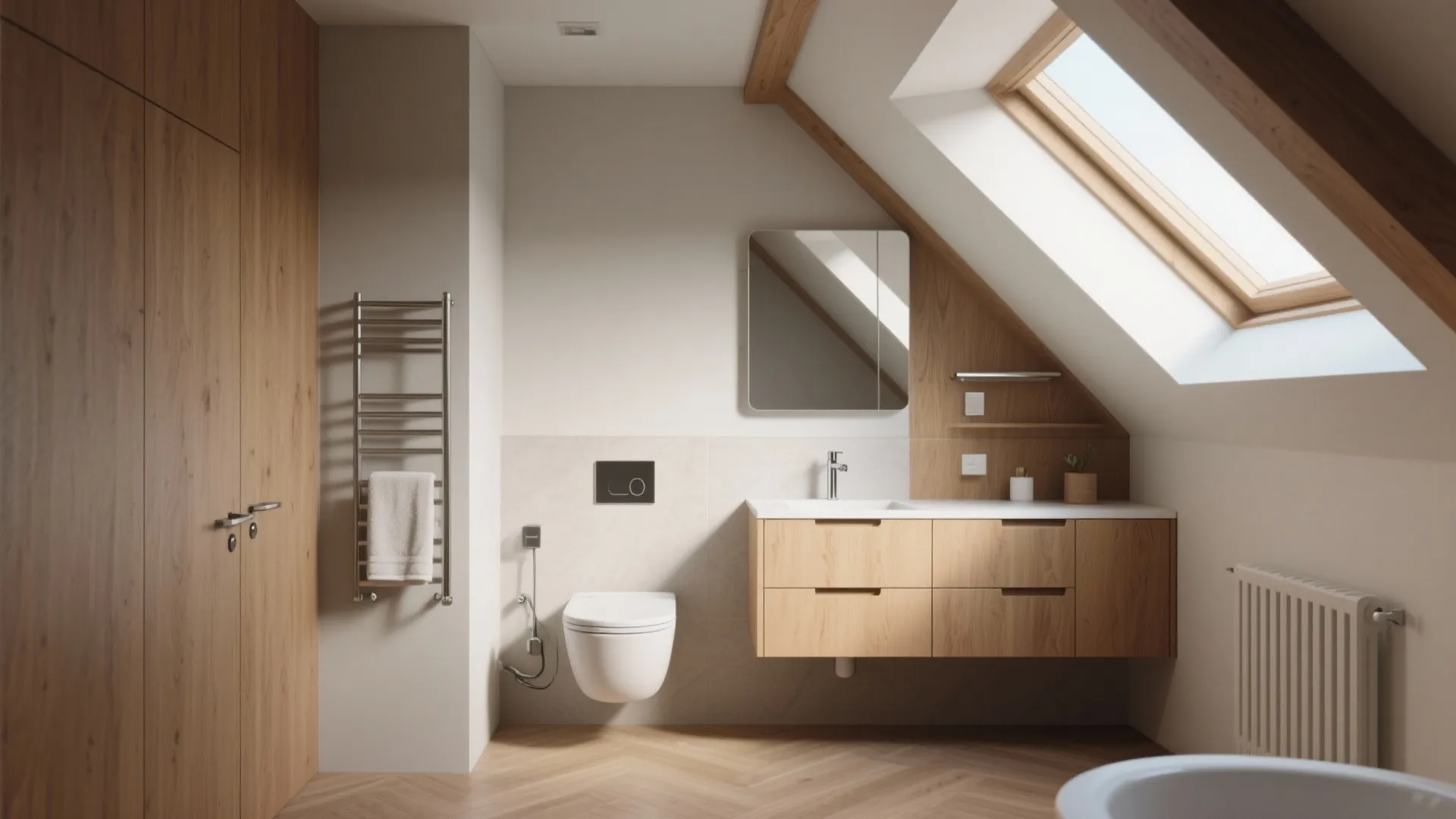 5. Keep fixtures compact and choose wall-mounted fittings