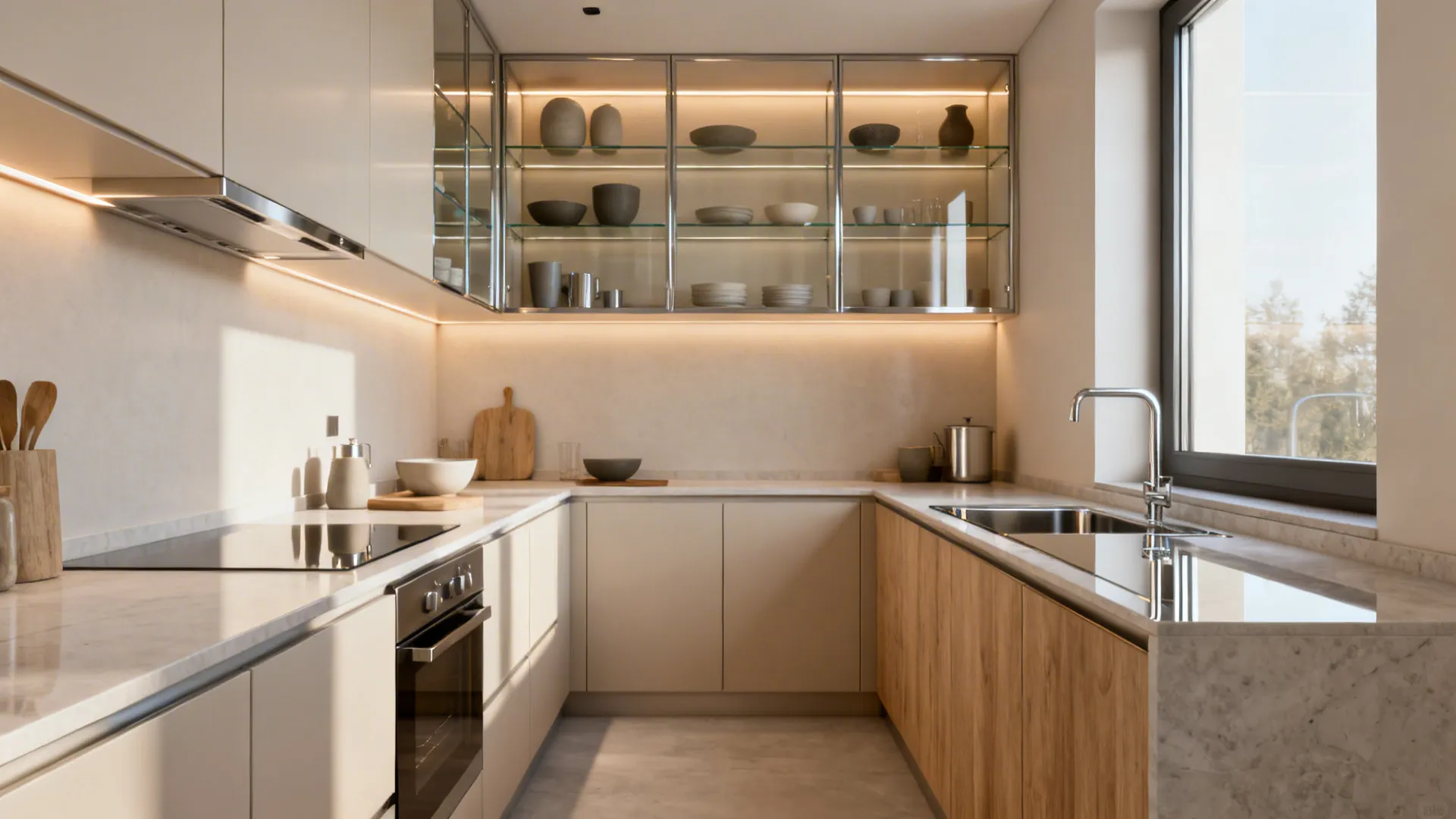 5 smart ideas for kitchen unit glass shelves