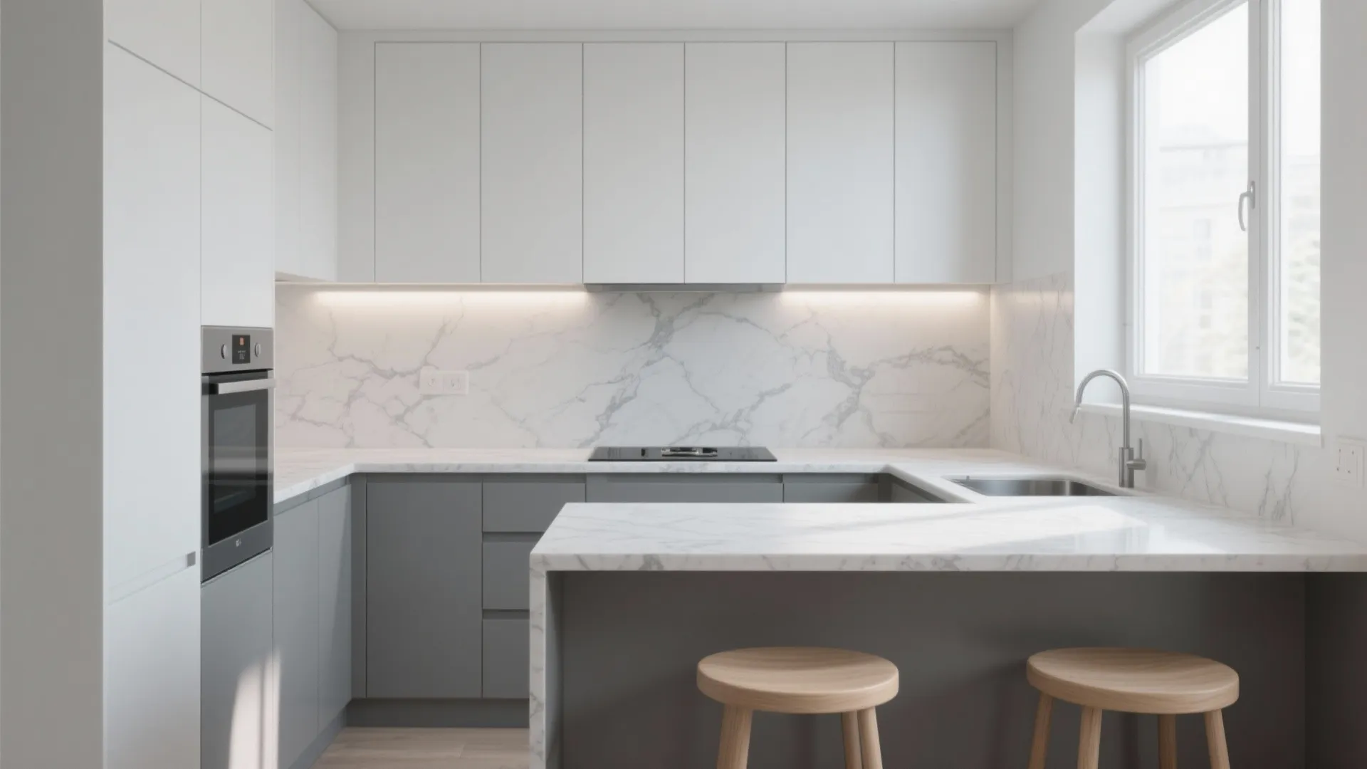 Small Gray and White Kitchen Ideas That Maximize Space: 1 Minute to a Stylish, Space-Saving Gray and White Kitchen Makeover