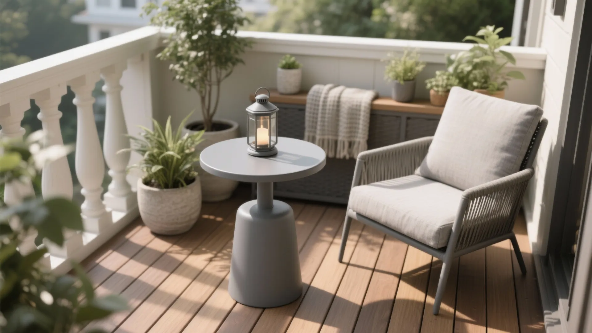 Small Grey Outdoor Side Table: Smart Design for Compact Spaces: 1 Minute to Refresh Your Patio with the Perfect Side Table