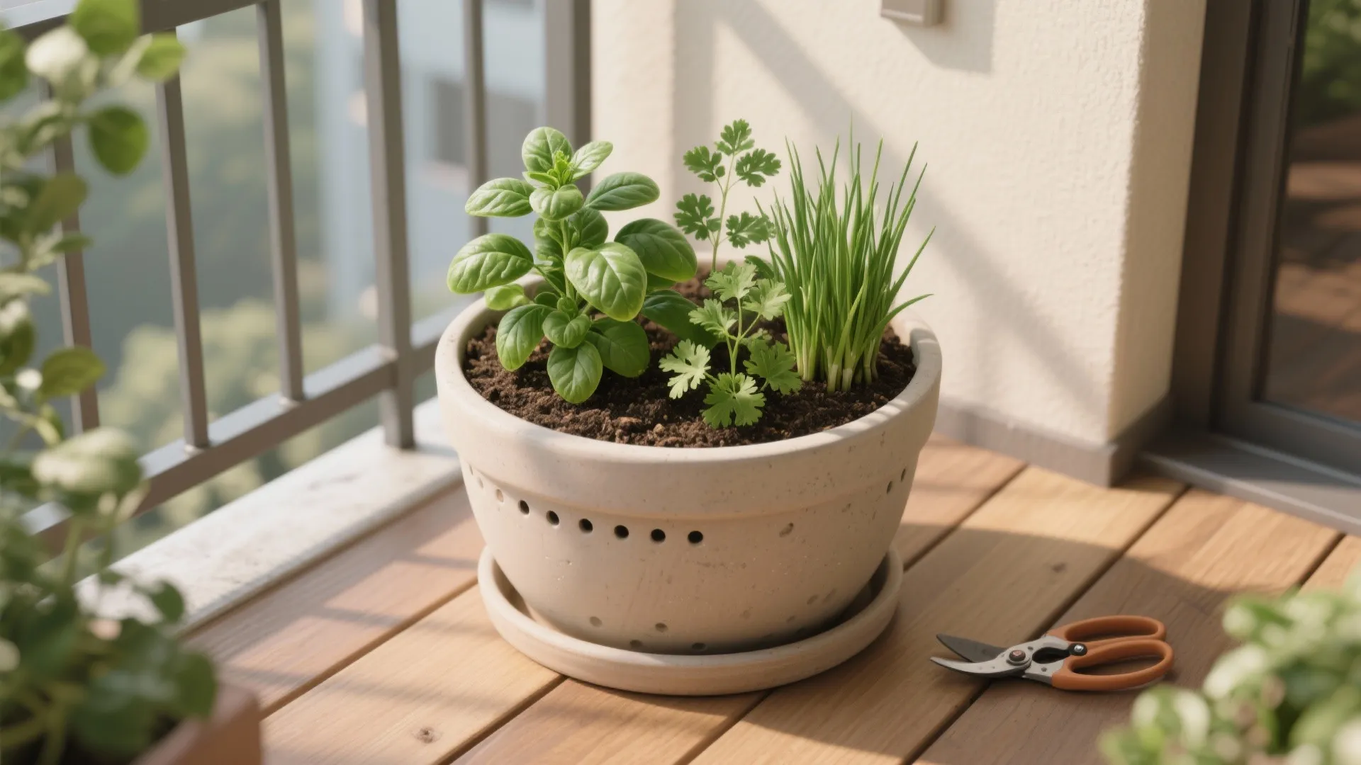 Compact Container Combinations (Basil + Parsley + Chives)