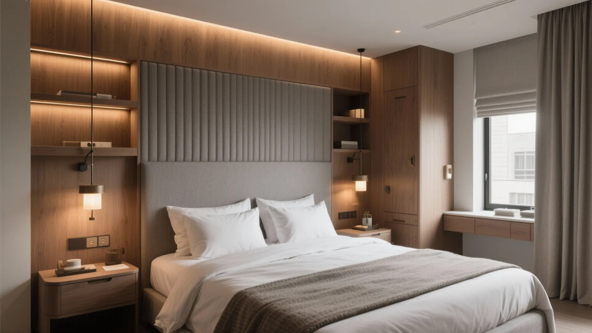 4) Hotel-Level Bed Suite in a Compact Primary