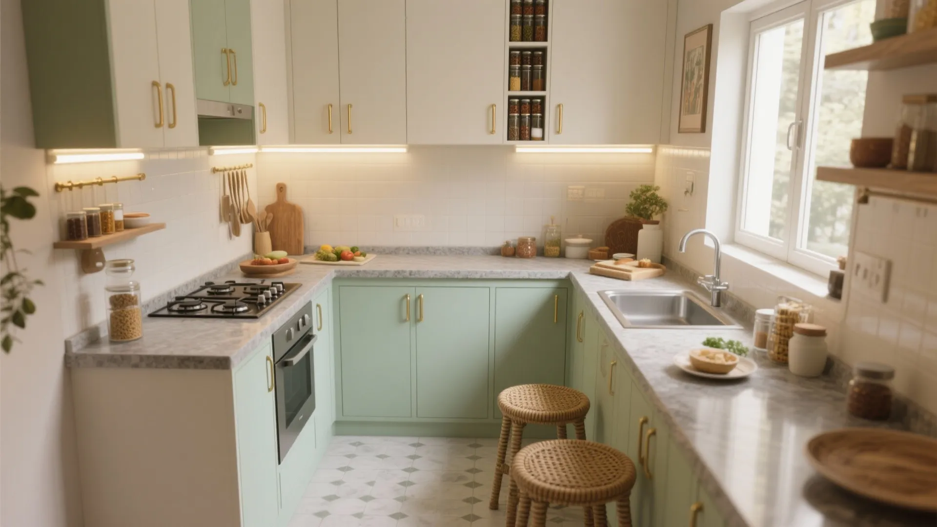 Indian Style Small Modular Kitchen Design: Maximize Space with Flair: 1 Minute to a Vibrant & Functional Modular Kitchen Makeover