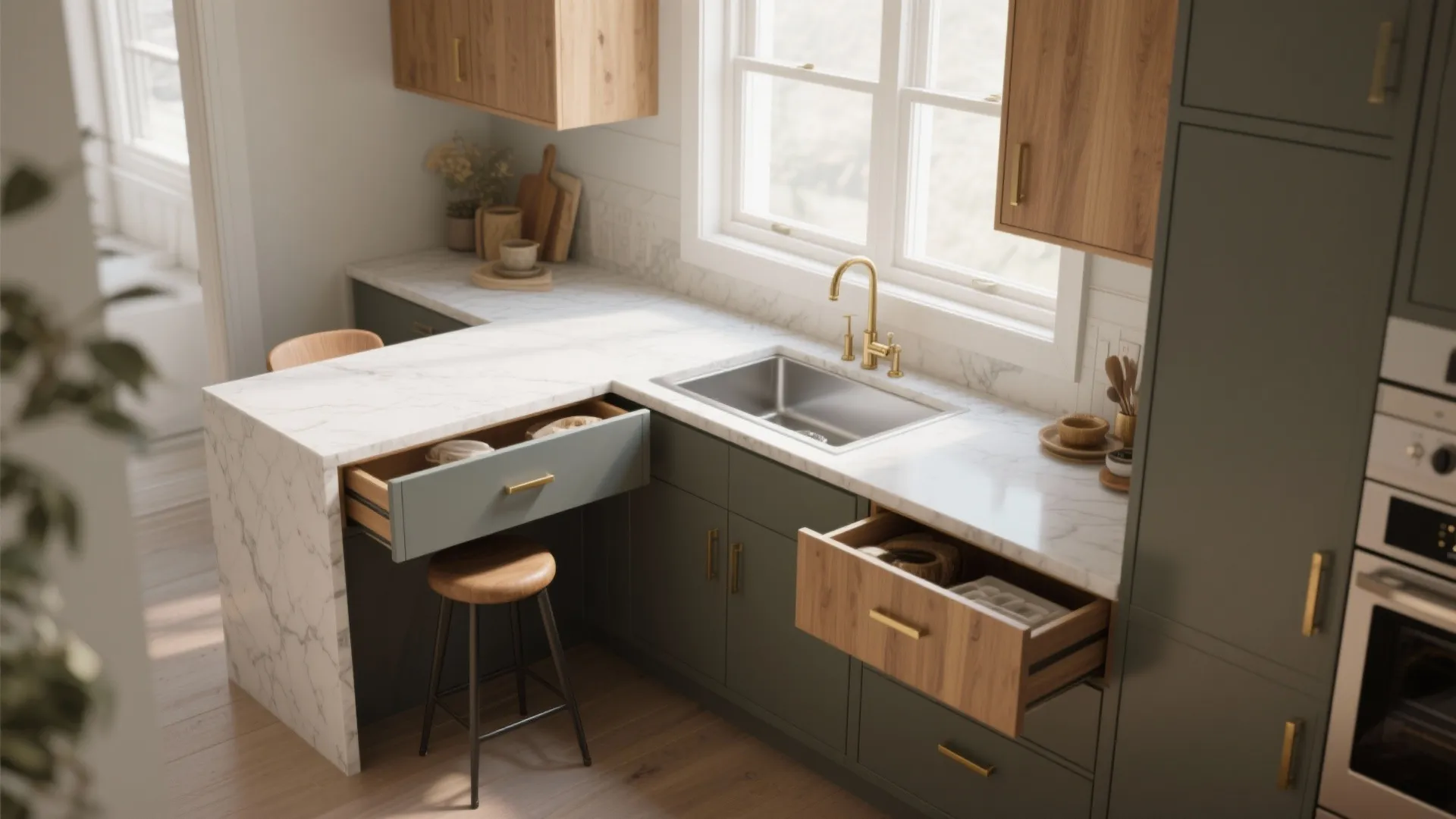 1. Compact multifunctional island