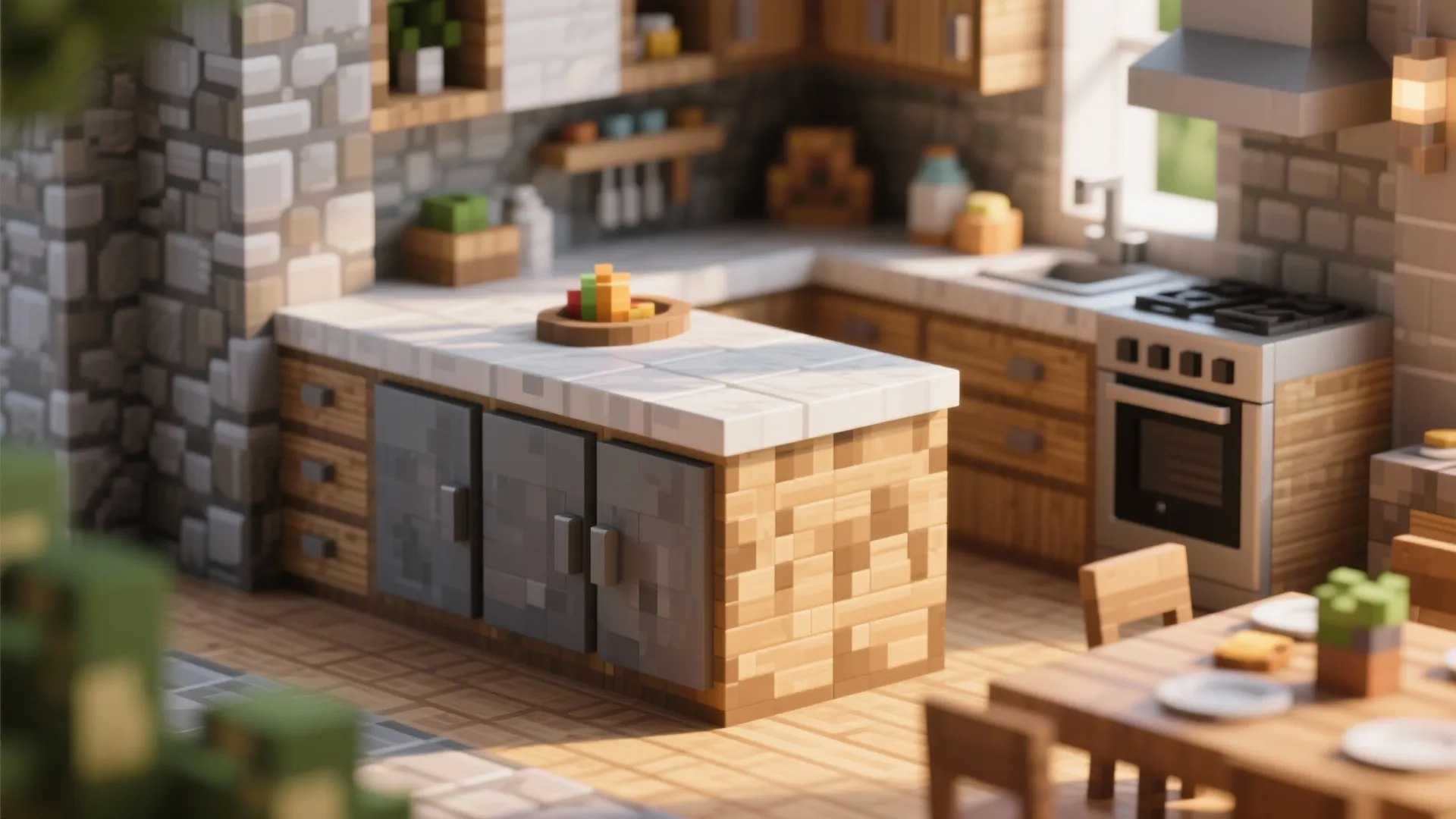 3. Compact island with hidden storage