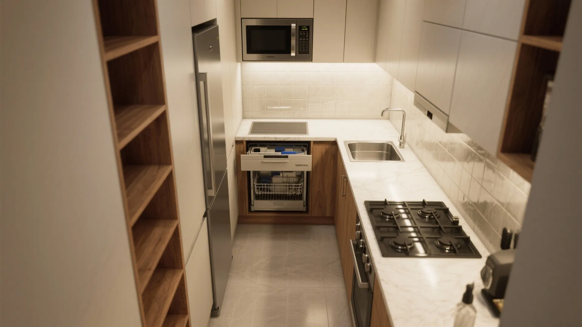 5. Strategic kitchen planning and compact appliances