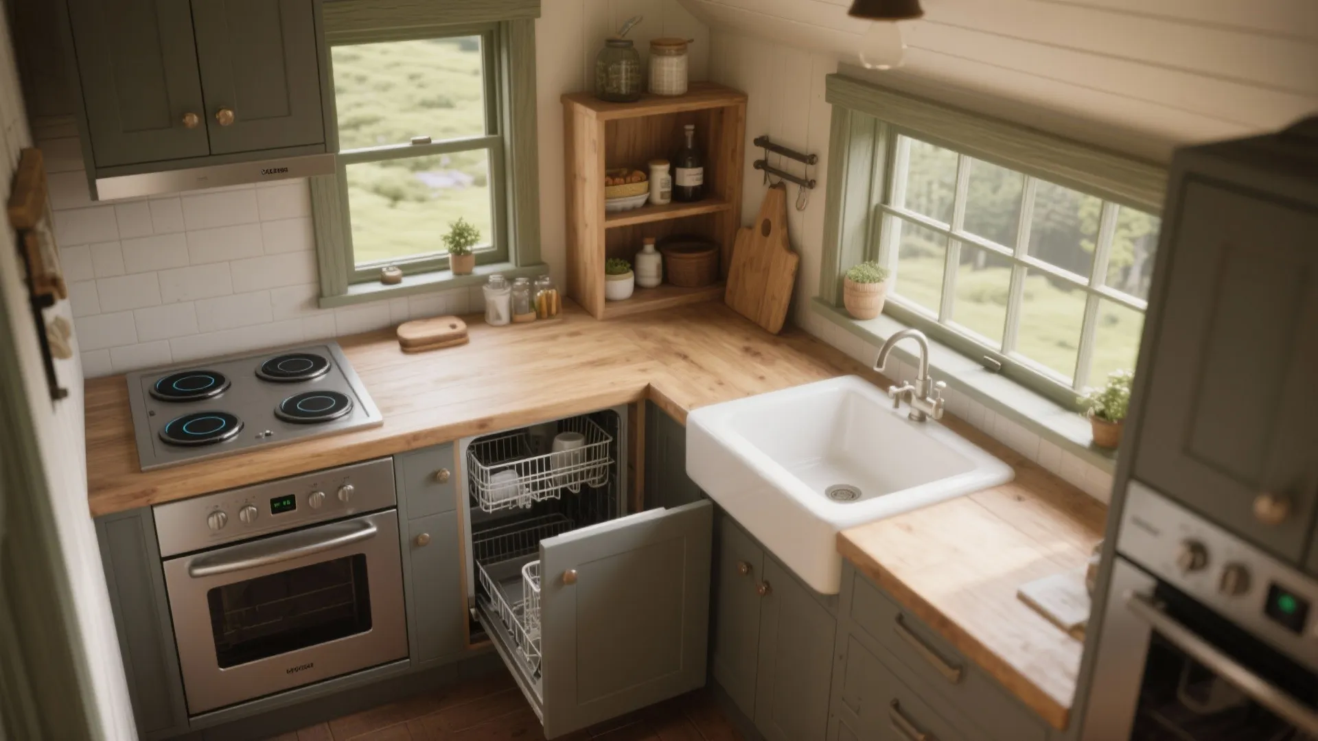 3. Compact Kitchen Corners with Smart Flow