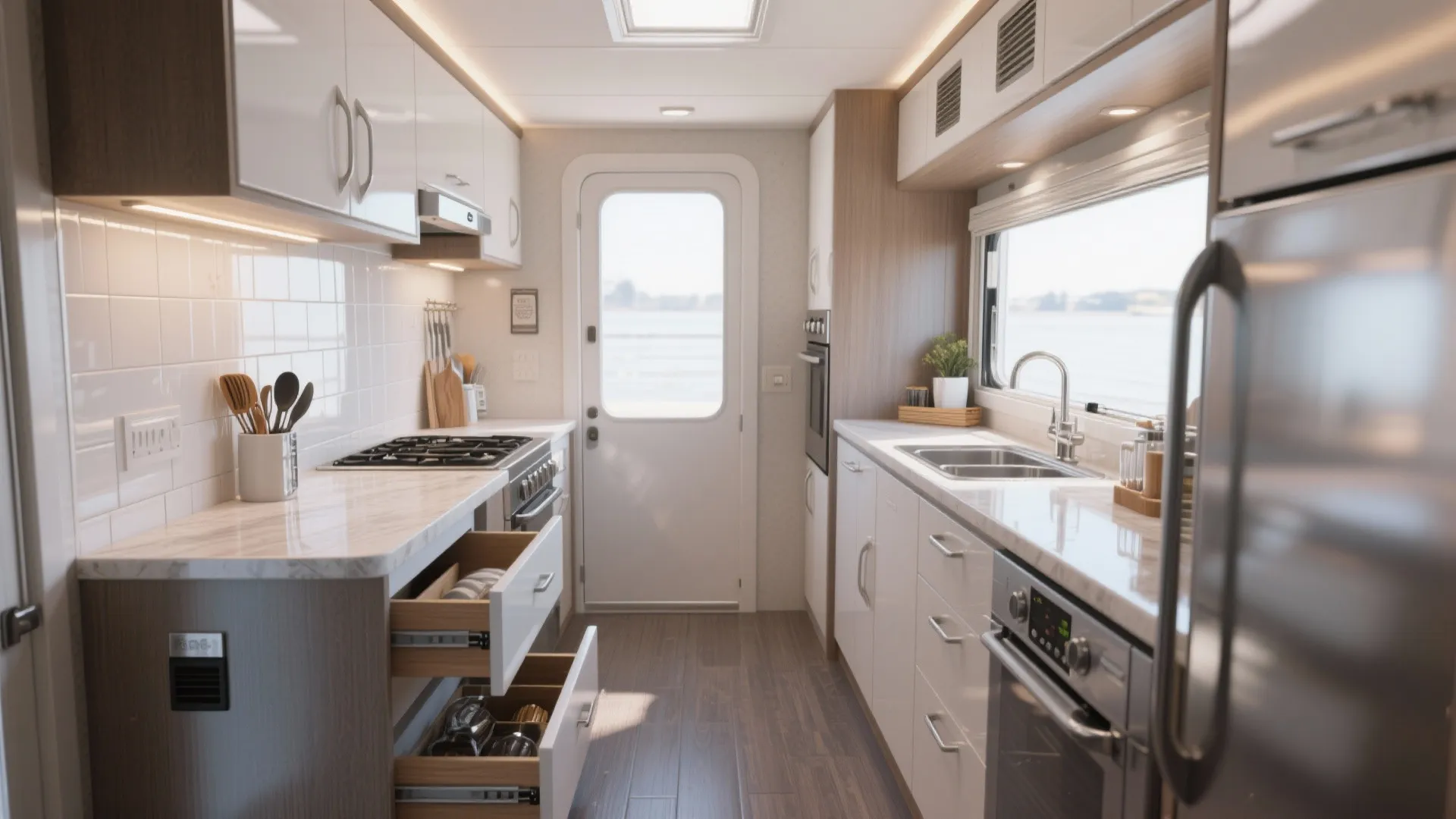 3. Compact kitchen layouts that feel full-sized