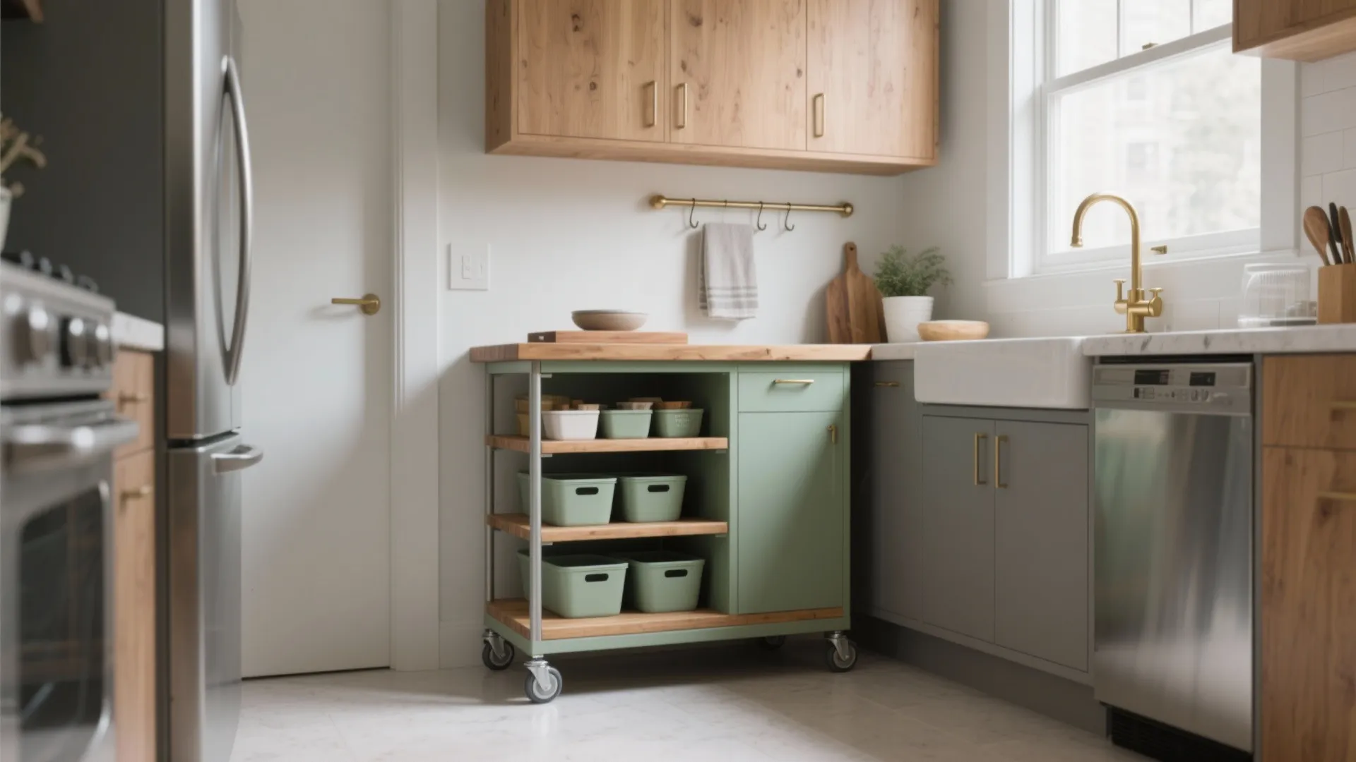 Small Kitchen Carts on Wheels: Maximize Your Space Instantly: 1 Minute to a More Efficient, Movable Kitchen Space