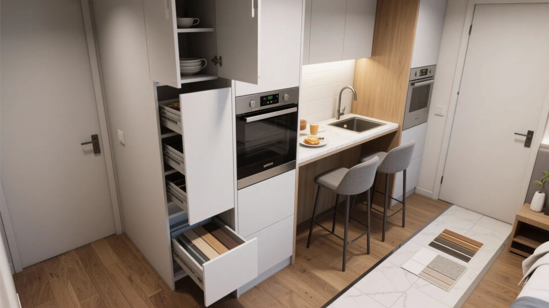 3. Customize compact kitchens
