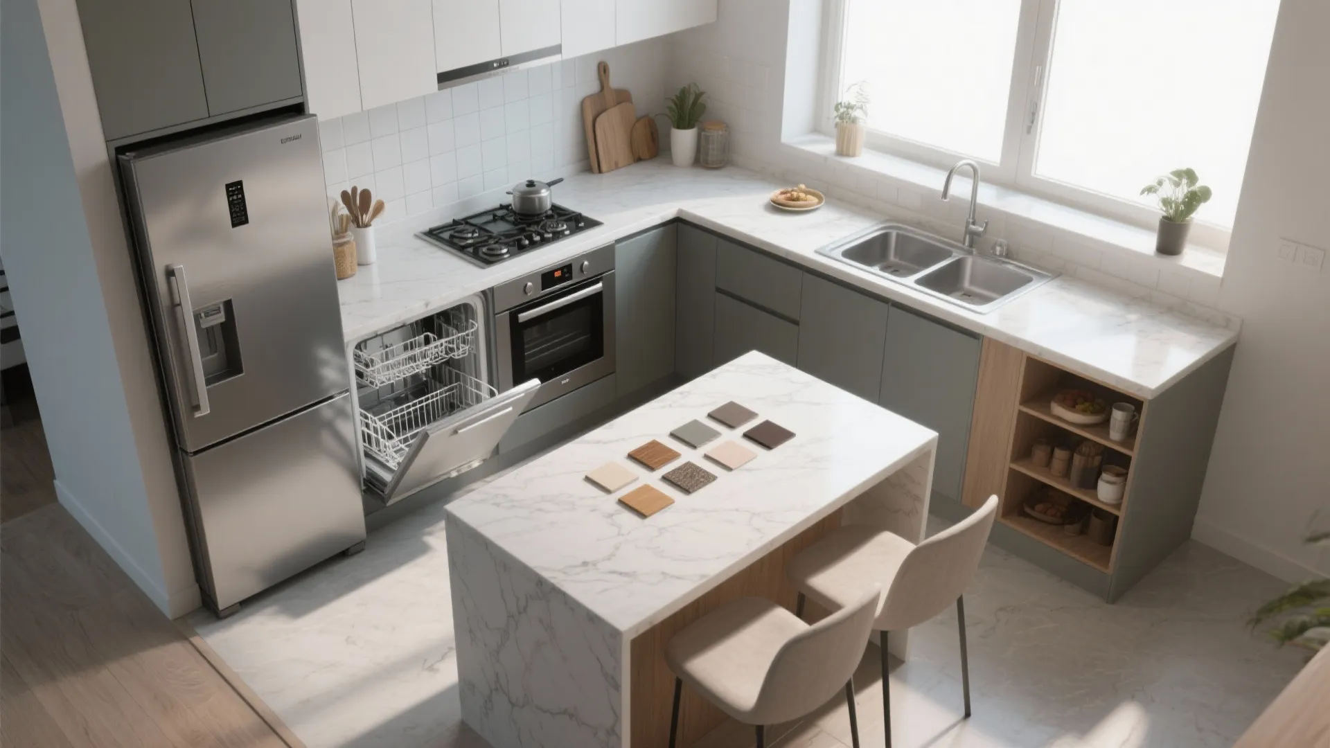 4. Compact kitchen planning with full function